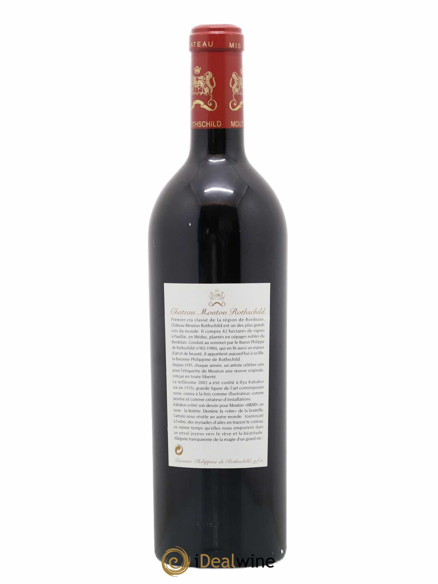 Château Mouton Rothschild 1er Grand Cru Classé 2002 - Lot de 1 bouteille - 1