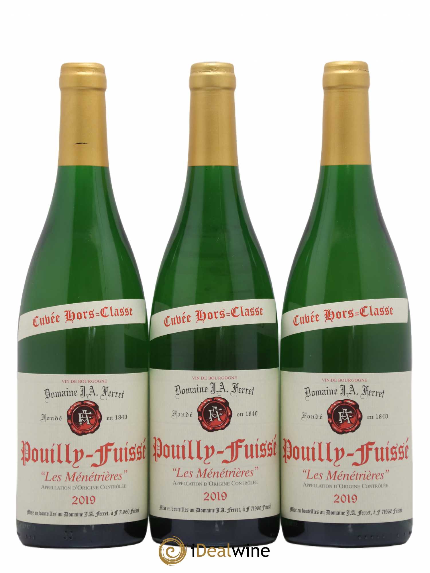 Pouilly-Fuissé 1er Cru Hors Classe Les Ménétrières J.A. Ferret (Domaine) 2019 - Lot de 3 bouteilles - 0