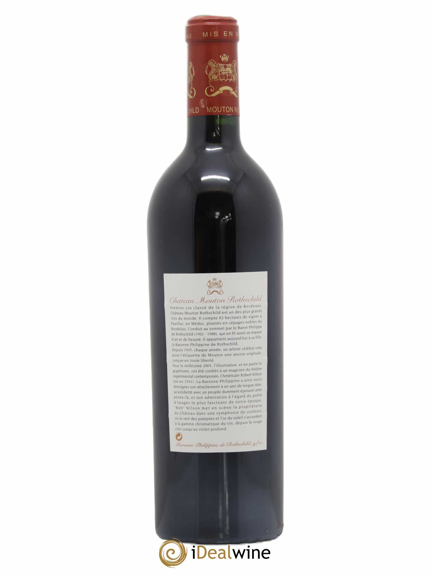 Château Mouton Rothschild 1er Grand Cru Classé 2001 - Lot de 1 bouteille - 1