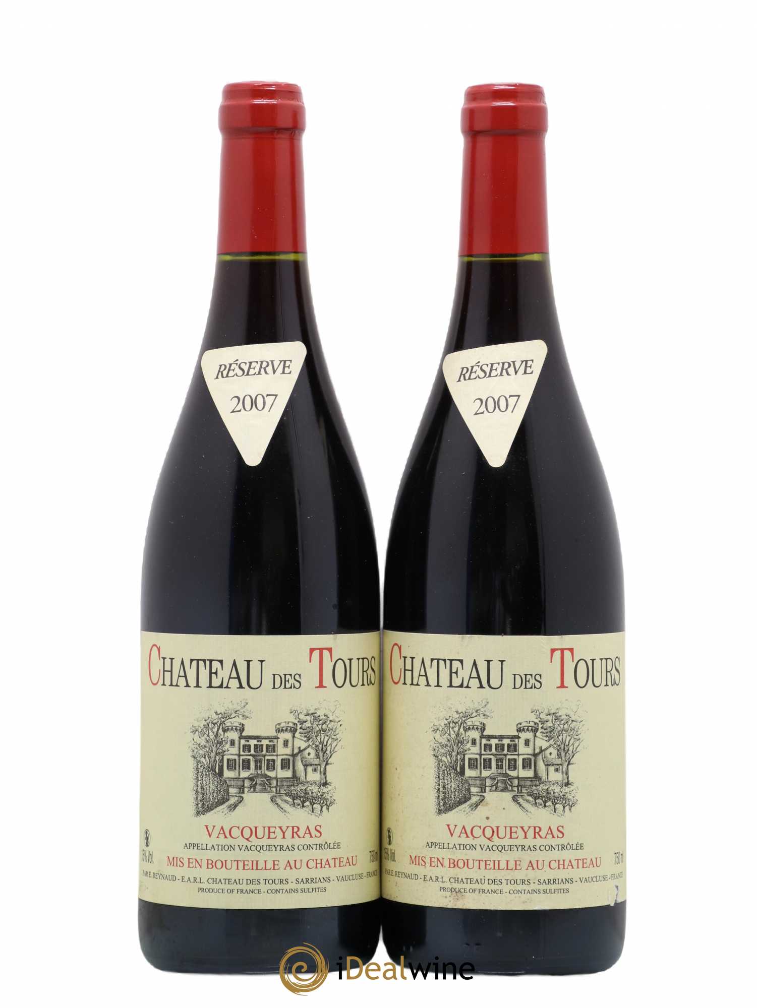 Vacqueyras Château des Tours Emmanuel Reynaud 2007 - Lot de 2 bouteilles - 0