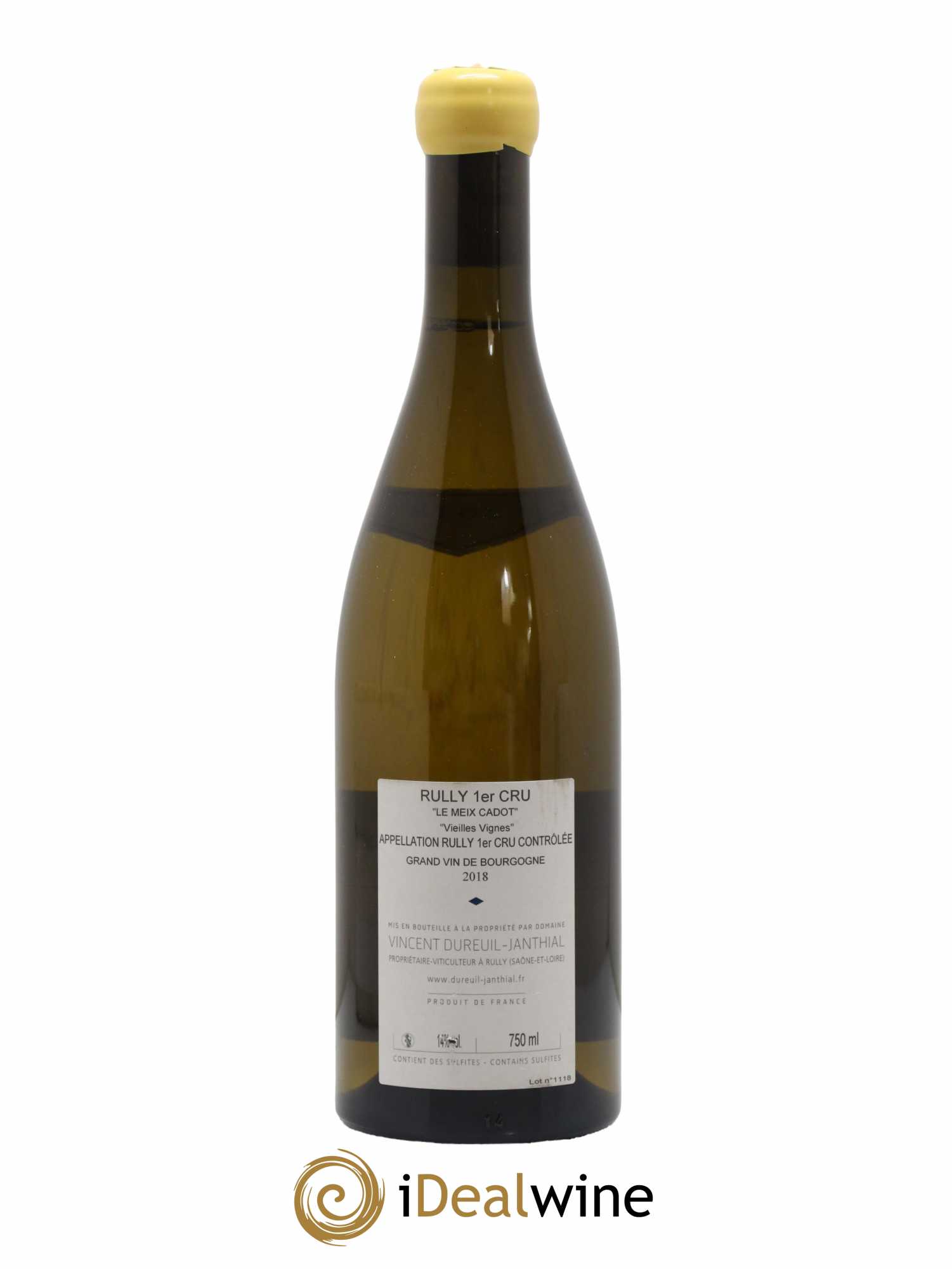 Rully 1er Cru Le Meix Cadot Vieilles Vignes Vincent Dureuil-Janthial 2018 - Lot de 1 bouteille - 1