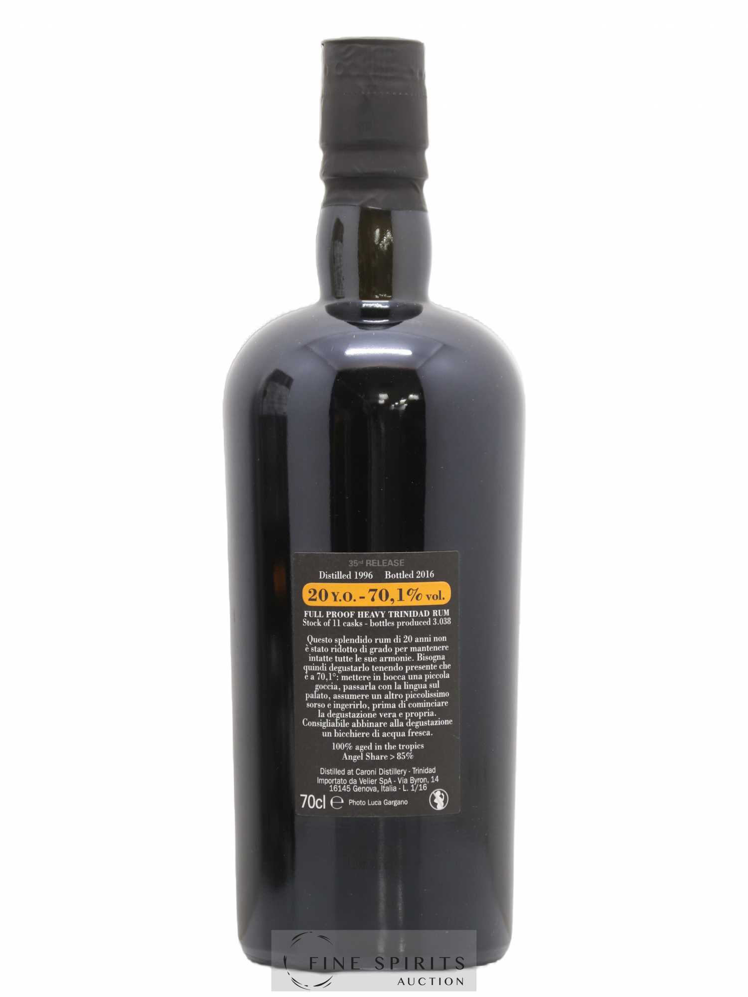Caroni 20 years 1996 Velier Trespassers 35th Release - 3038 bottles - bottled 2016 Full Proof - Lot de 1 bouteille - 2