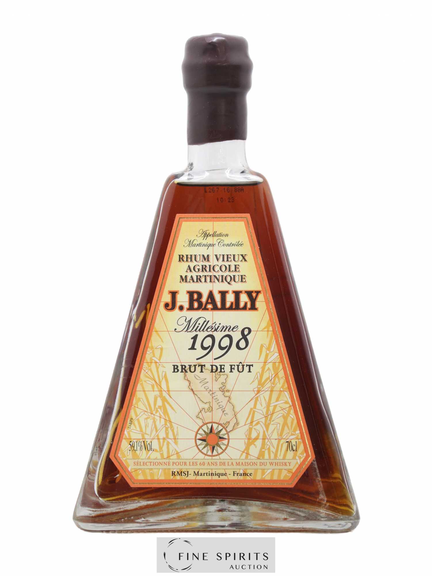 J. Bally 1998 Of. Brut de Fût LMDW 60th Anniversary - Lot de 1 bouteille - 1