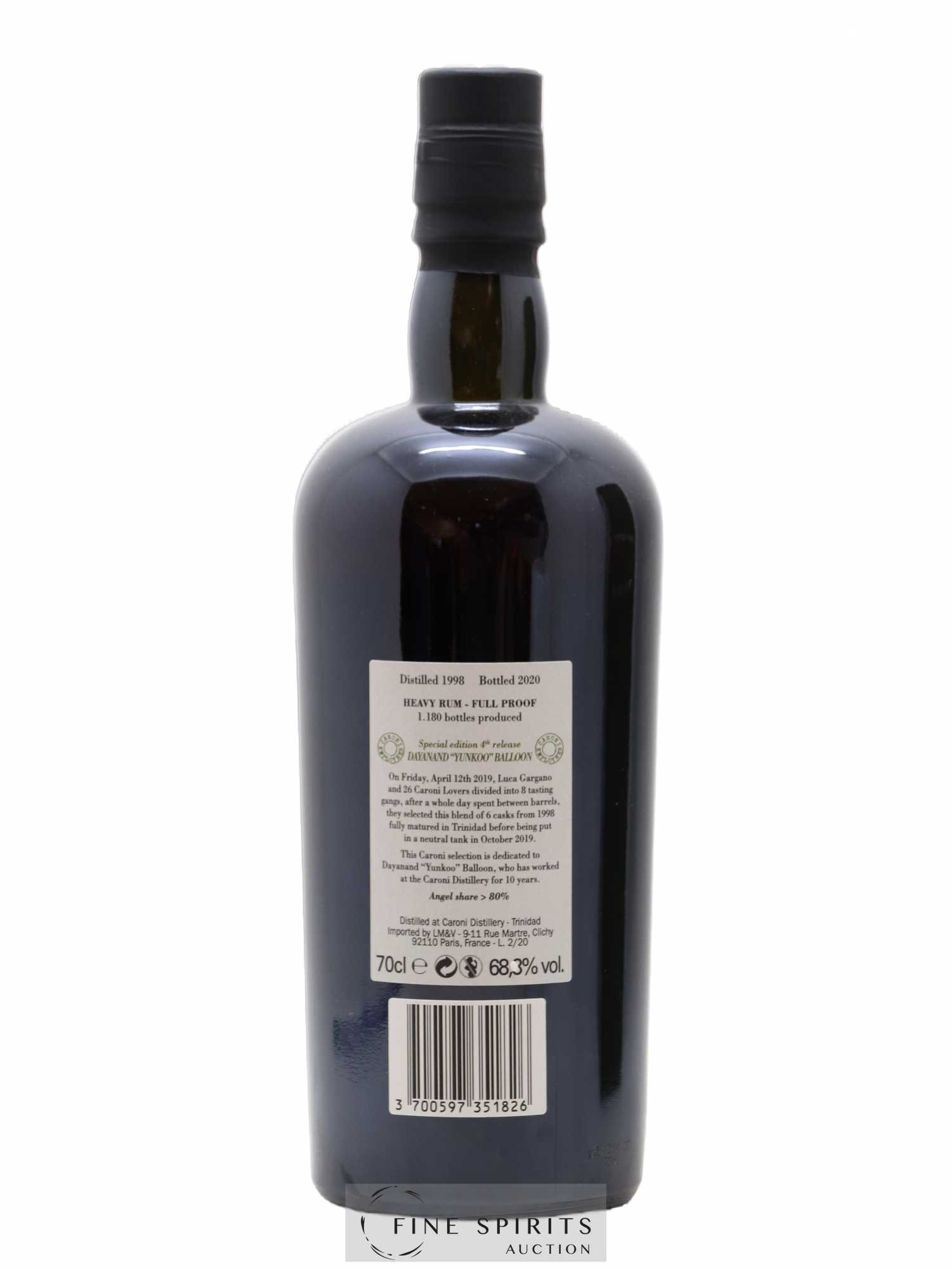 Caroni 1998 Velier Special Edition Dayanand Yunkoo Balloon 4th Release - One of 1180 - bottled 2020 Employee Serie - Lot de 1 bouteille - 2