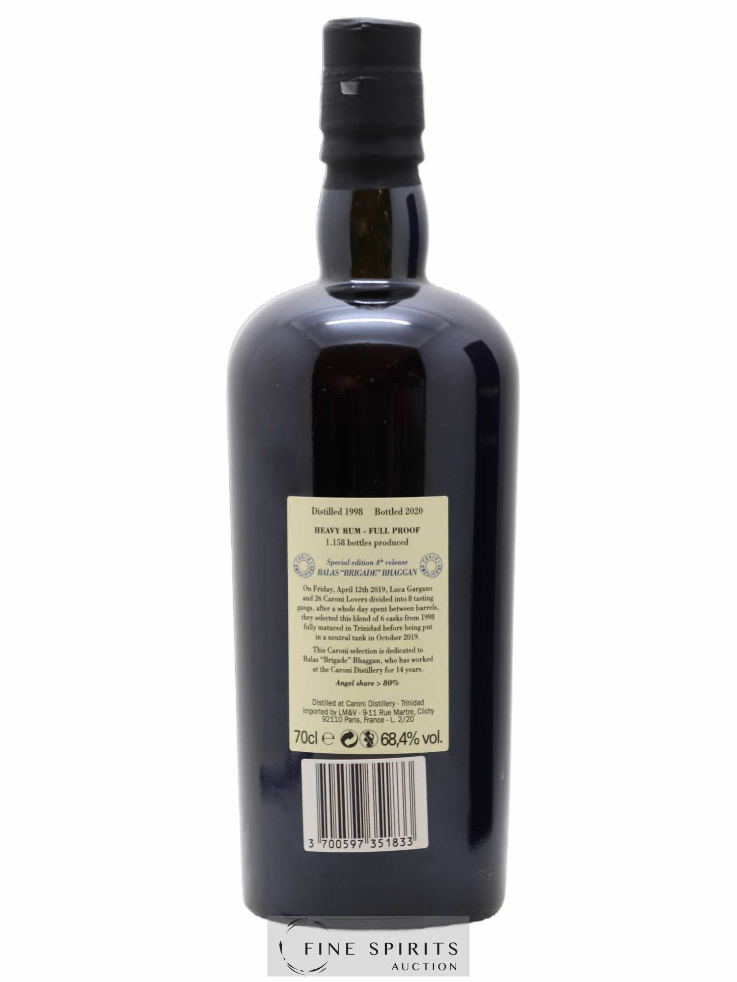Caroni 1998 Velier Special Edition Balas Brigade Bhaggan 4th Release - One of 1158 - bottled 2020 Employee Serie - Lot de 1 bouteille - 2