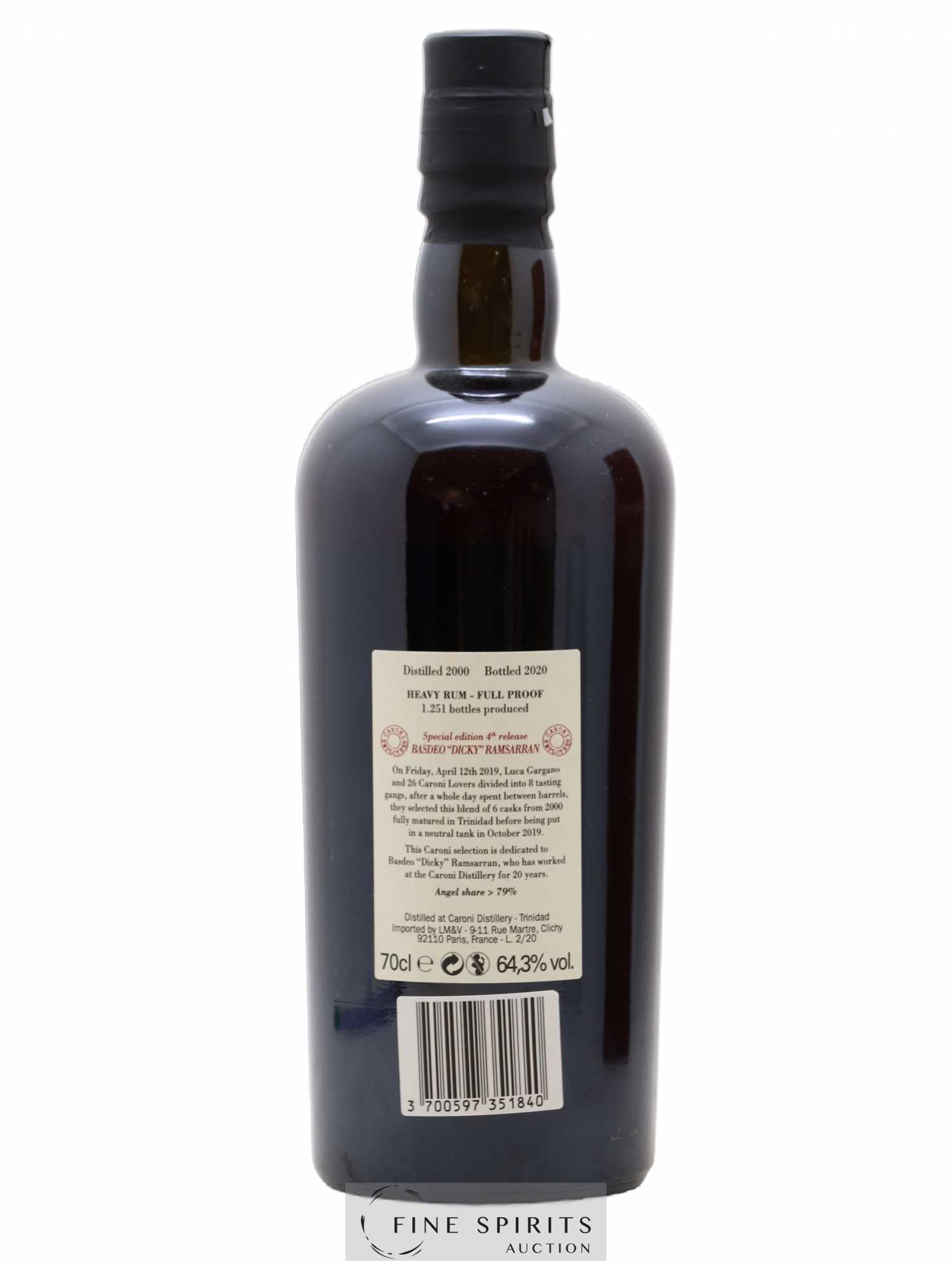 Caroni 2000 Velier Special Edition Basdeo Dicky Ramsarran 4th Release - One of 1251 - bottled 2020 Employee Serie - Lot de 1 bouteille - 2