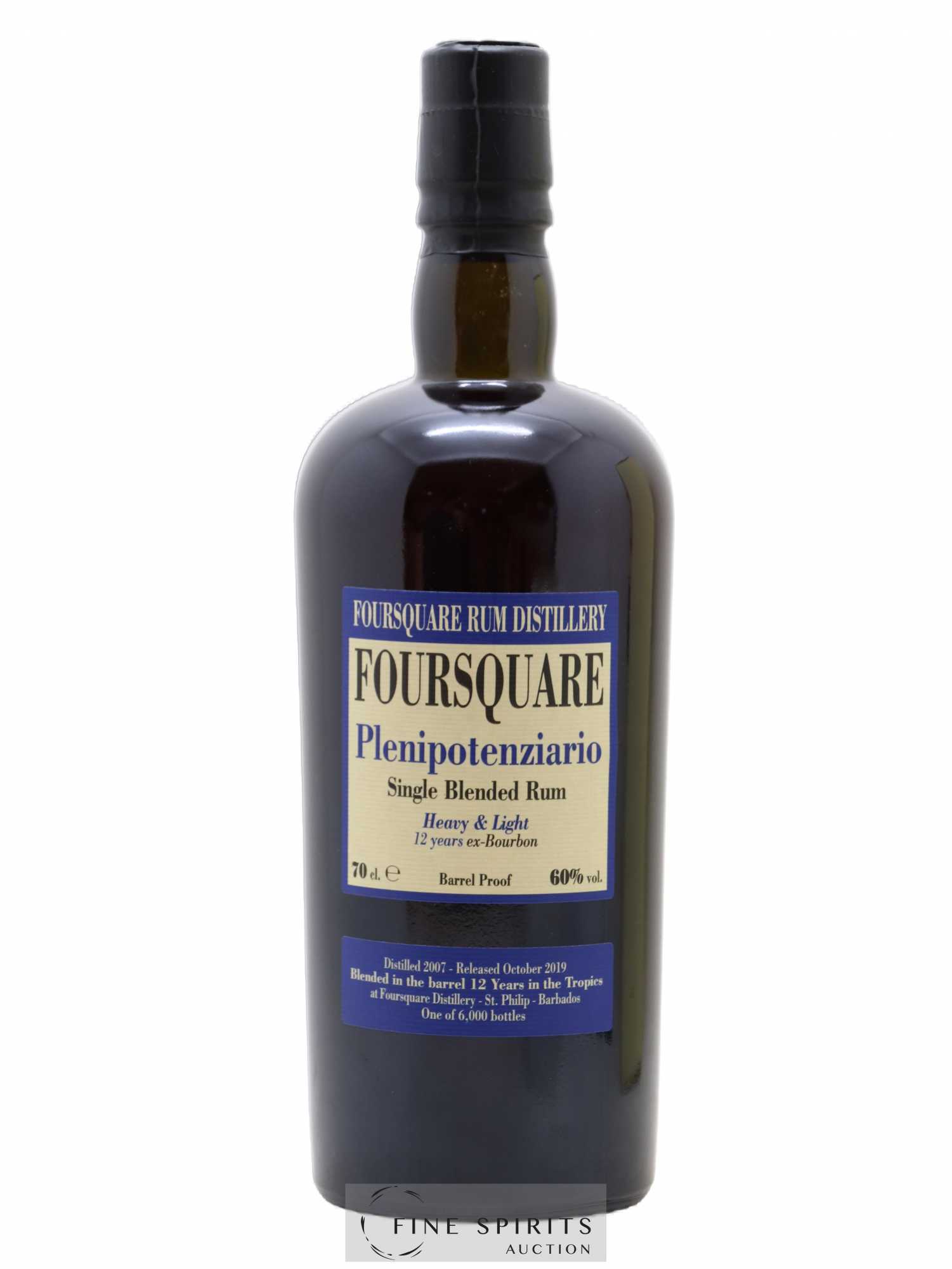 Foursquare 12 years 2007 Velier Plenipotenziario Barrel Proof - One of 6000 - bottled 2019 - Lot de 1 bouteille - 1