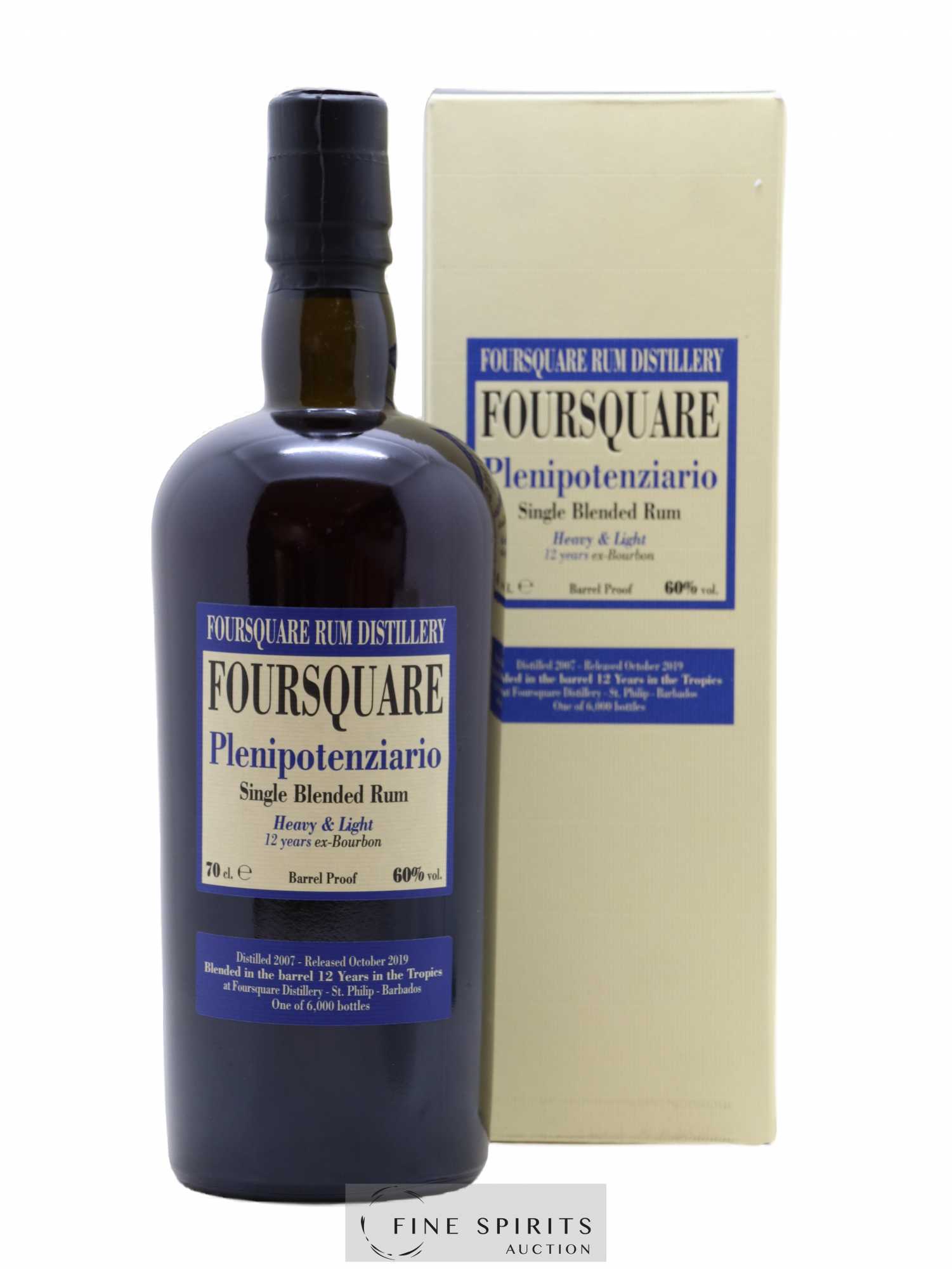 Foursquare 12 years 2007 Velier Plenipotenziario Barrel Proof - One of 6000 - bottled 2019 - Lot de 1 bouteille - 0