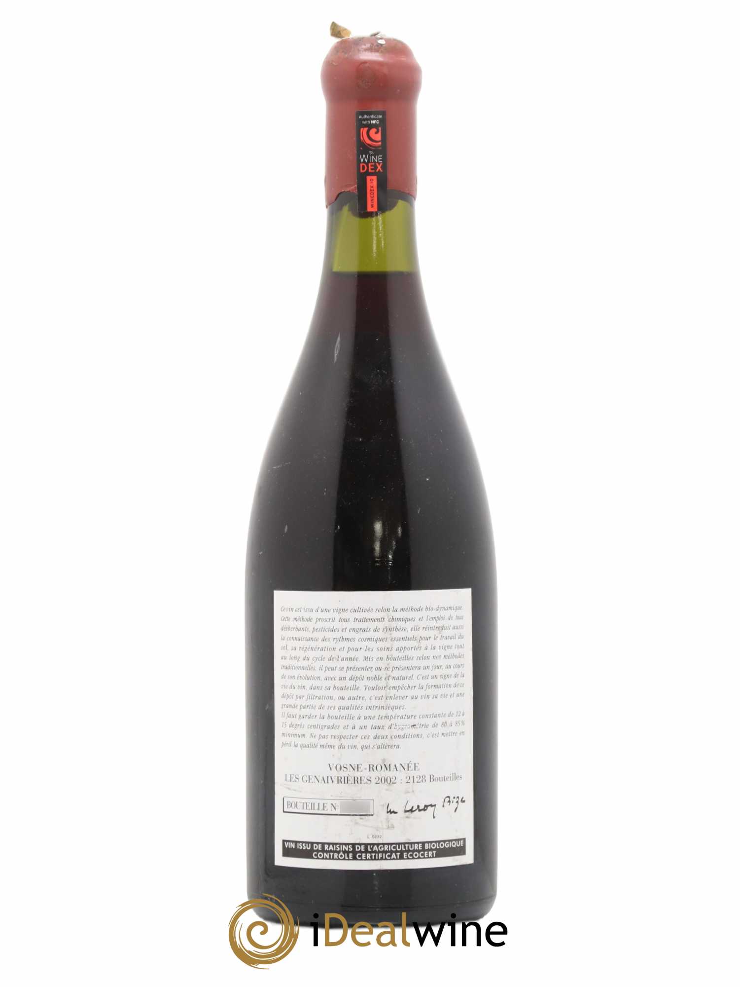 Vosne-Romanée Les Genaivrières Leroy (Domaine) 2002 - Lot de 1 bouteille - 1