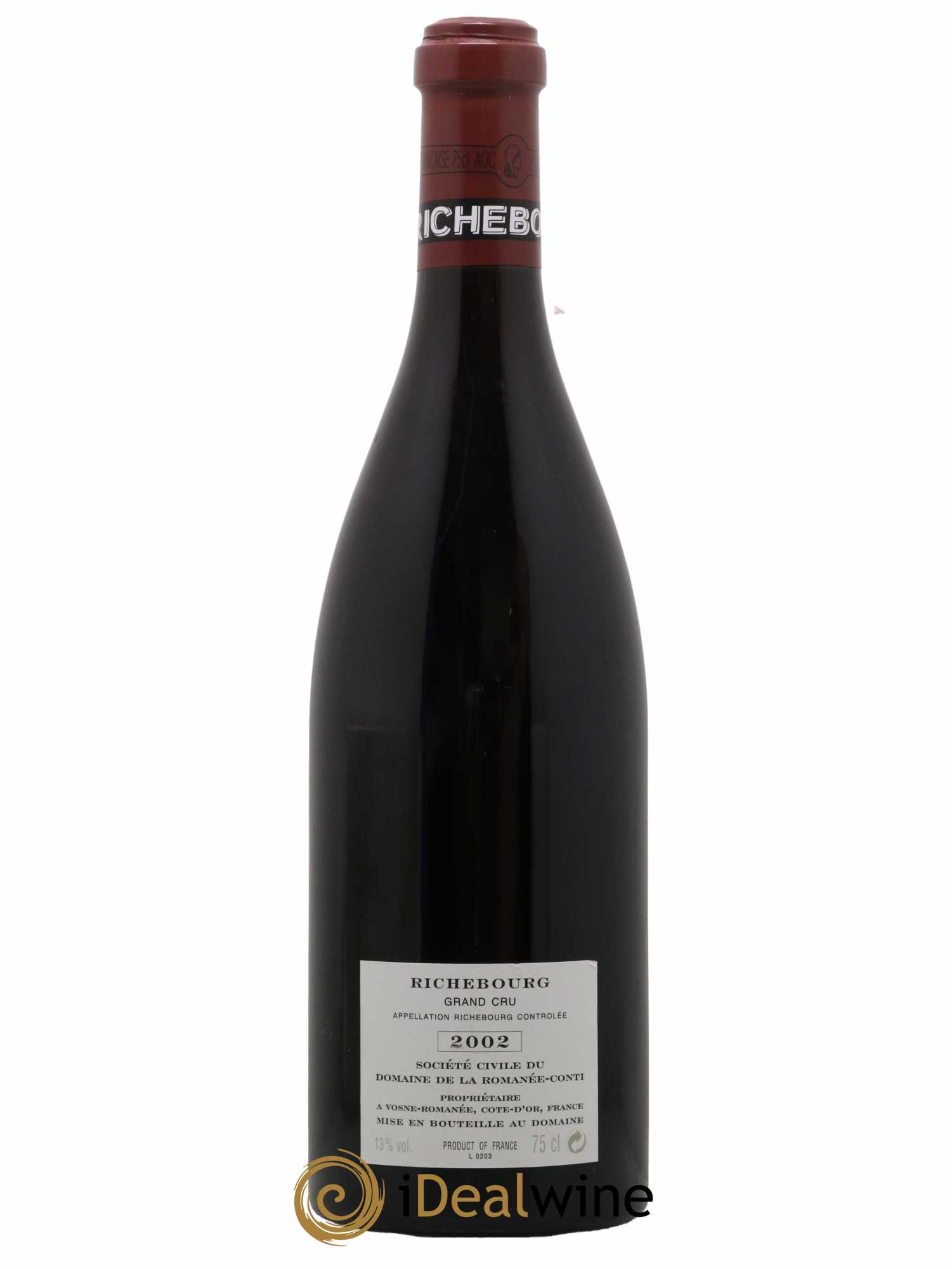Richebourg Grand Cru Domaine de la Romanée-Conti 2002 - Lot de 1 bouteille - 1