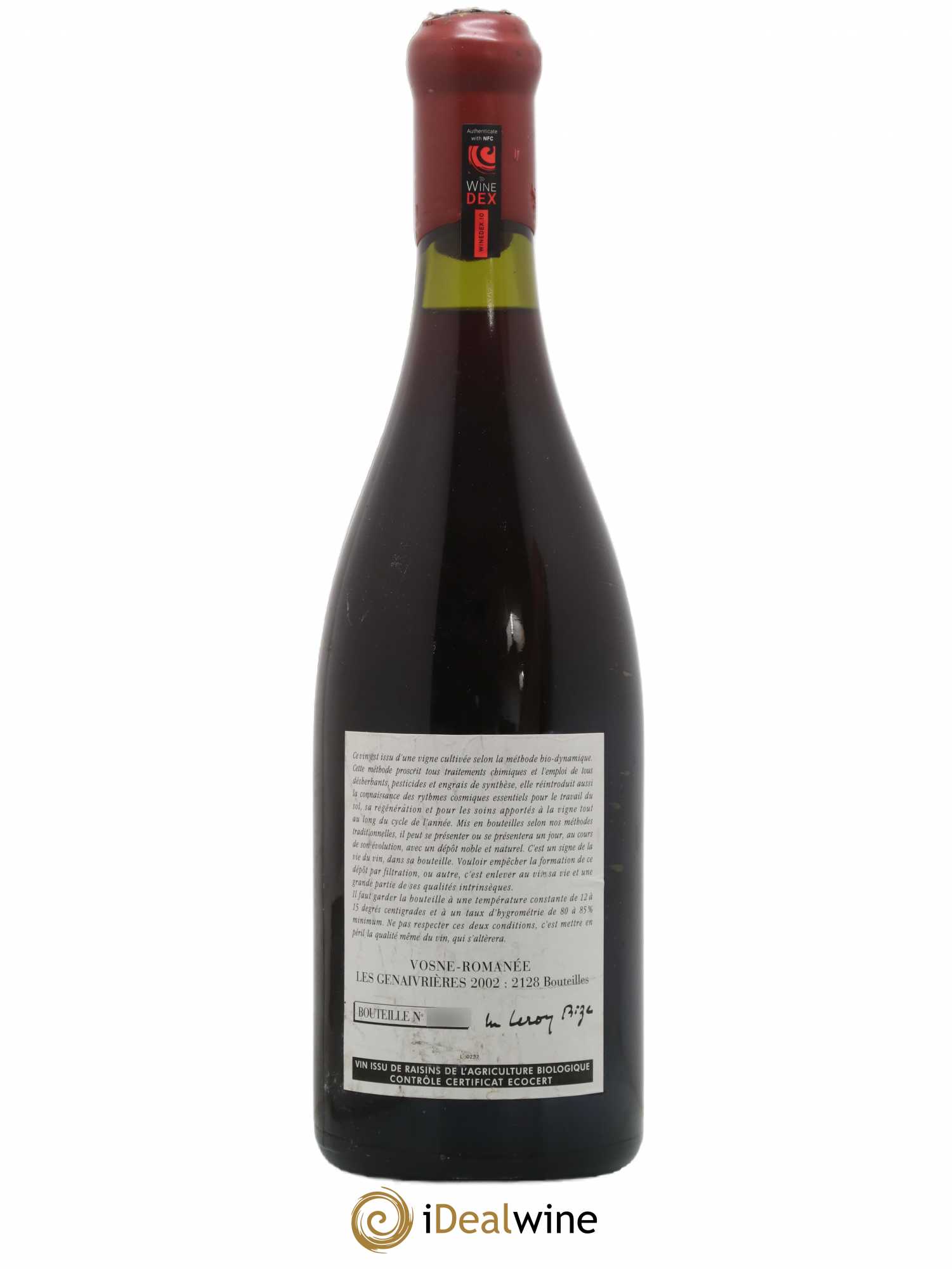 Vosne-Romanée Les Genaivrières Leroy (Domaine) 2002 - Lot de 1 bouteille - 1