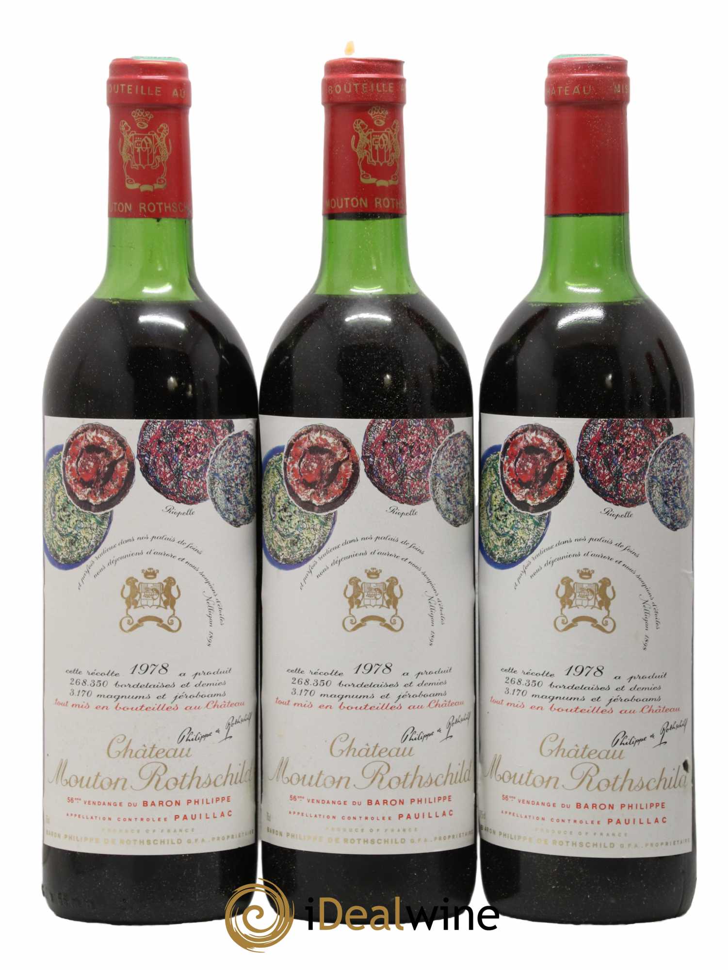 Château Mouton Rothschild 1er Grand Cru Classé 1978 - Lot de 6 bouteilles - 1