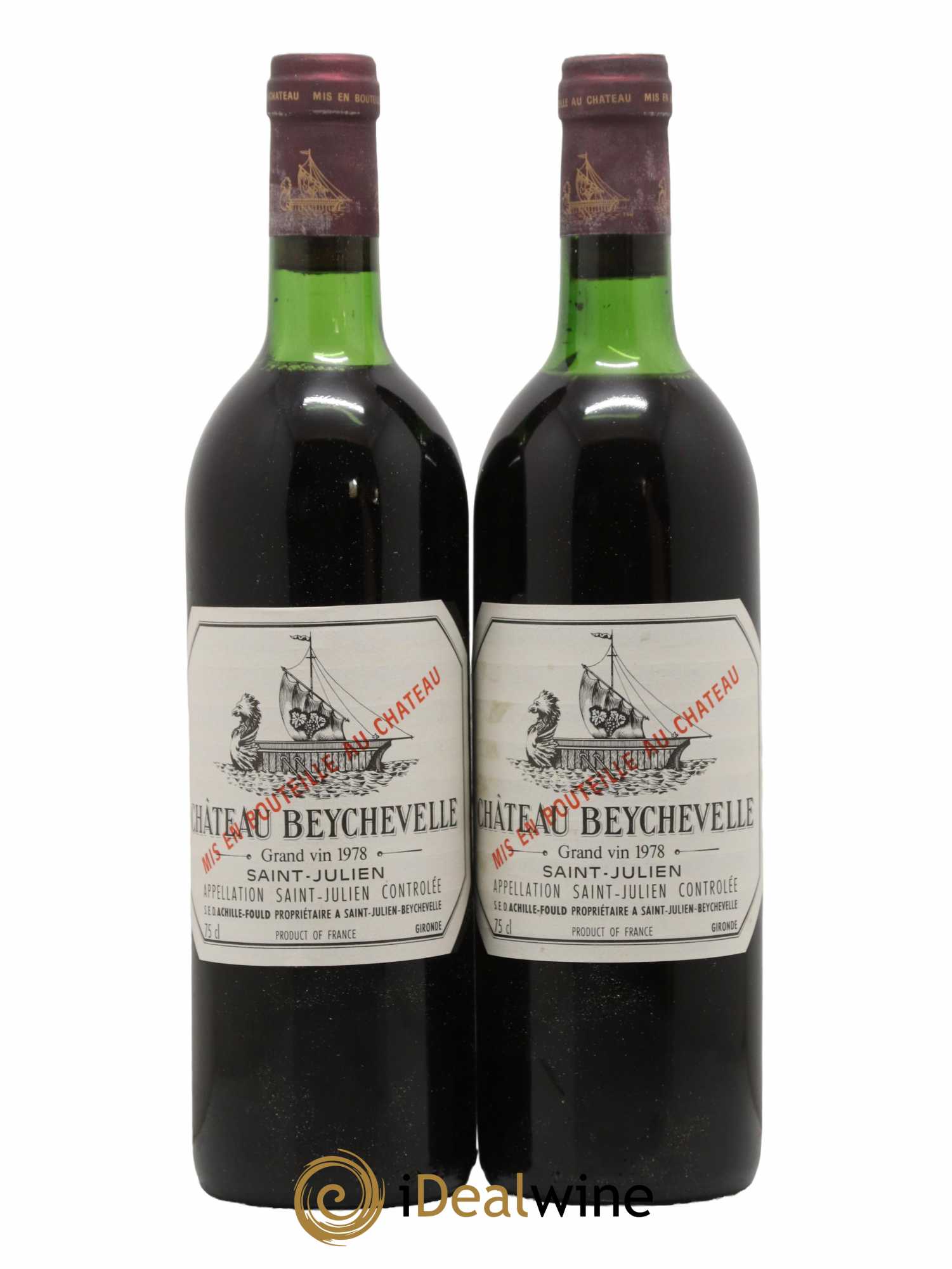 Château Beychevelle 4ème Grand Cru Classé 1978 - Lot de 2 bouteilles - 0
