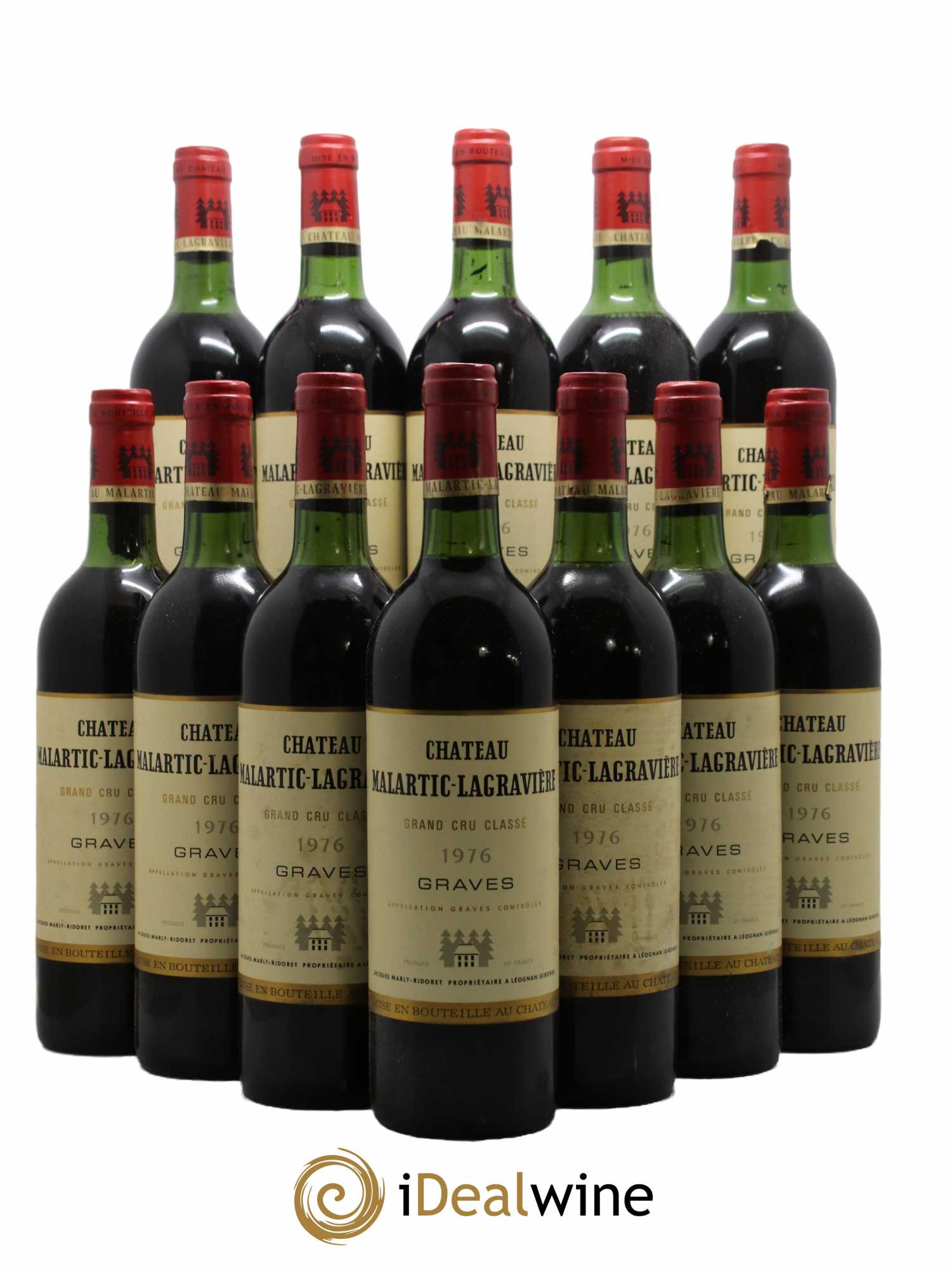 Château Malartic-Lagravière Cru Classé de Graves 1976 - Lot de 12 bouteilles - 0