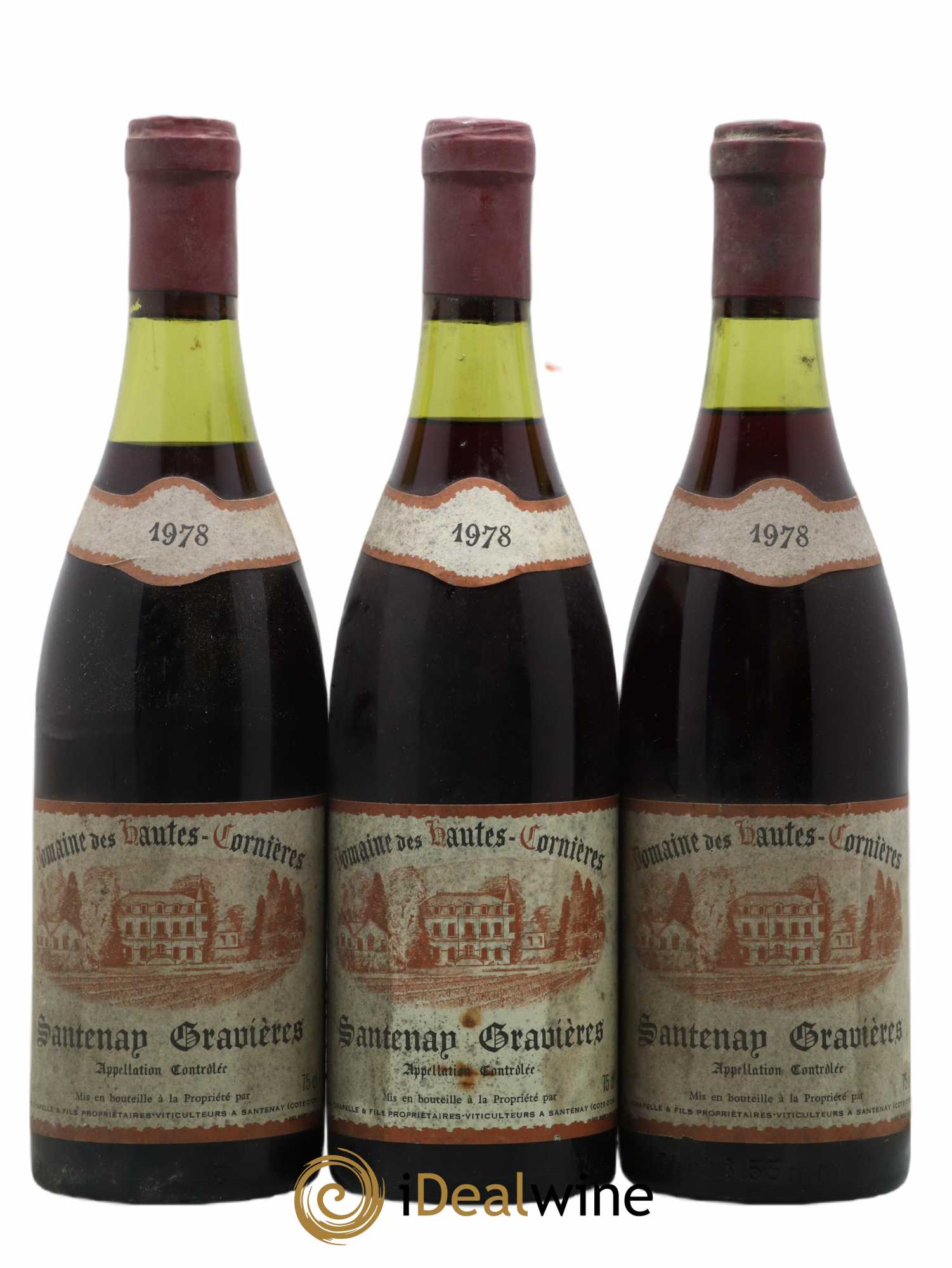 Santenay Gravières Domaine des Hautes Cornières 1978 - Lot de 3 bouteilles - 0
