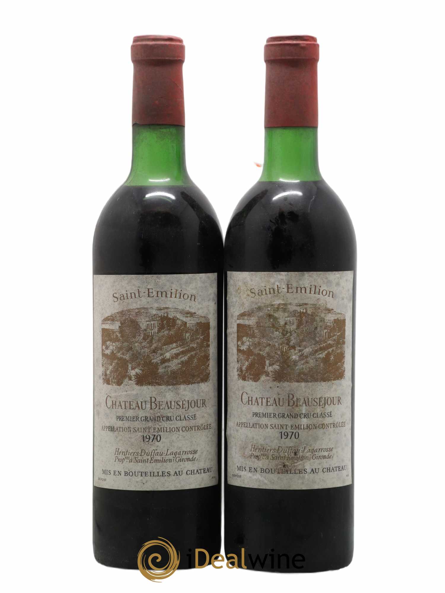 Château Beauséjour (Duffau-Lagarrosse) 1er Grand Cru Classé B 1970 - Lot de 2 bouteilles - 0