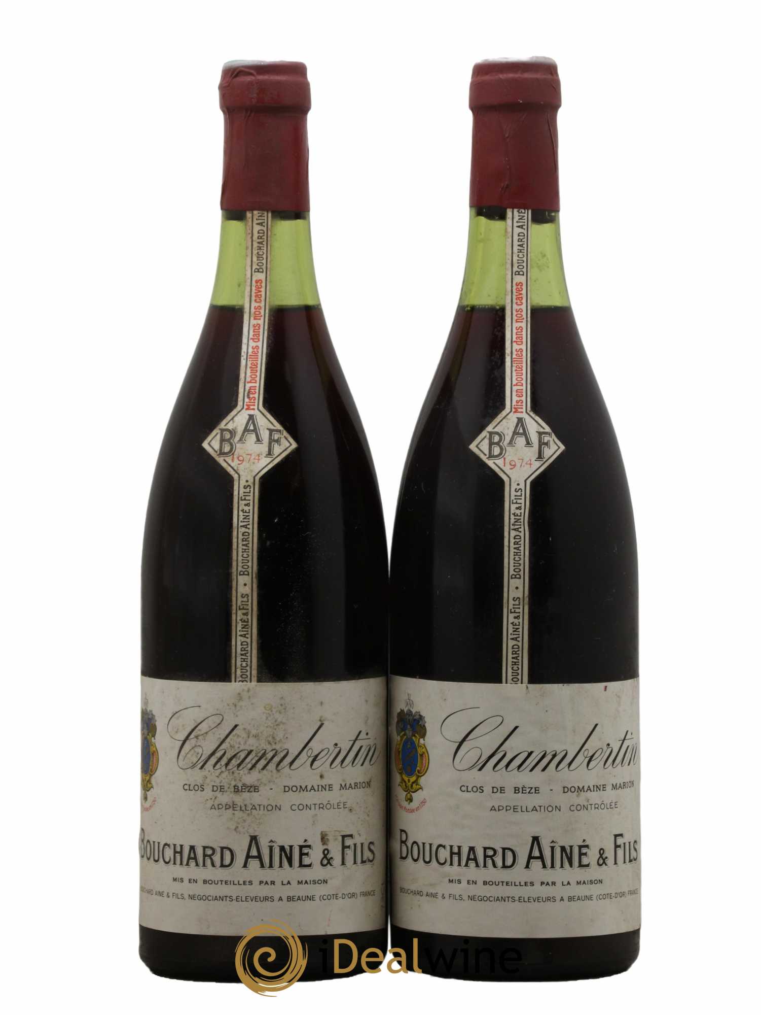 Chambertin Clos de Bèze Grand Cru Bouchard Ainé et Fils 1974 - Lot de 2 bouteilles - 0