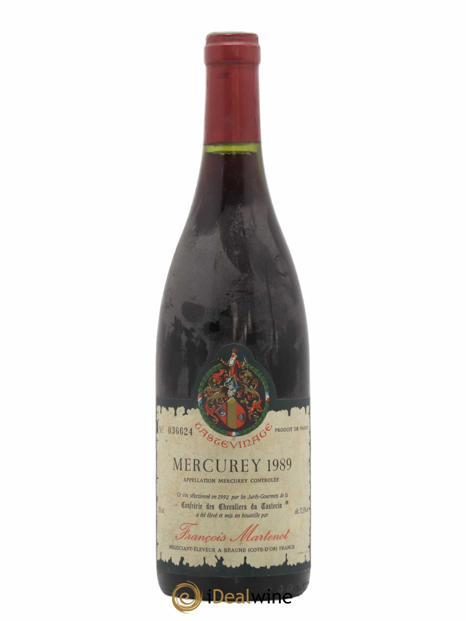 Mercurey Confrerie Des Chevaliers Du Tastevin François Martenot 1989 - Posten von 1 Flasche - 0