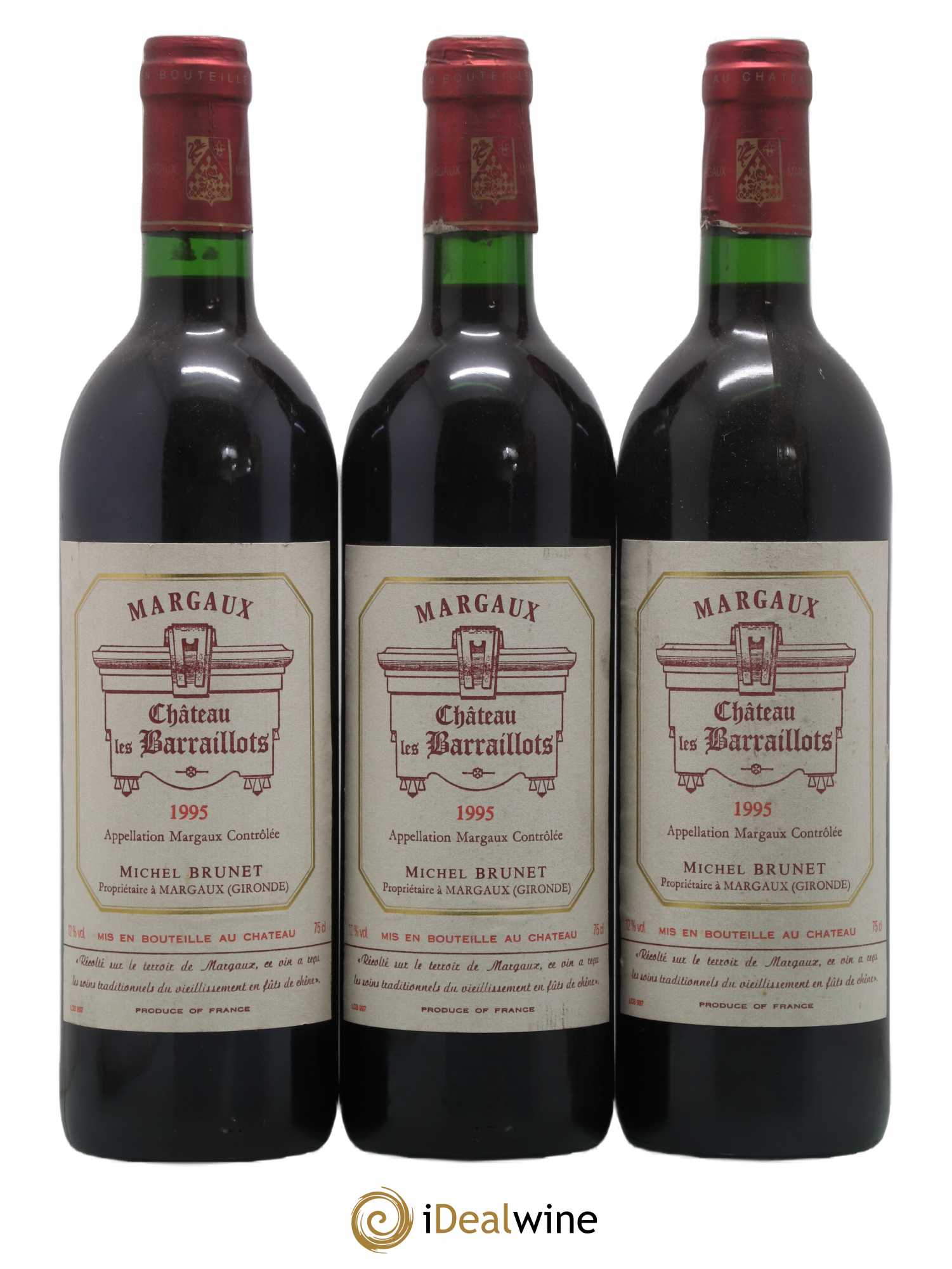 Bordeaux Margaux Château Baraillots 1995 - Posten von 3 Flaschen - 0