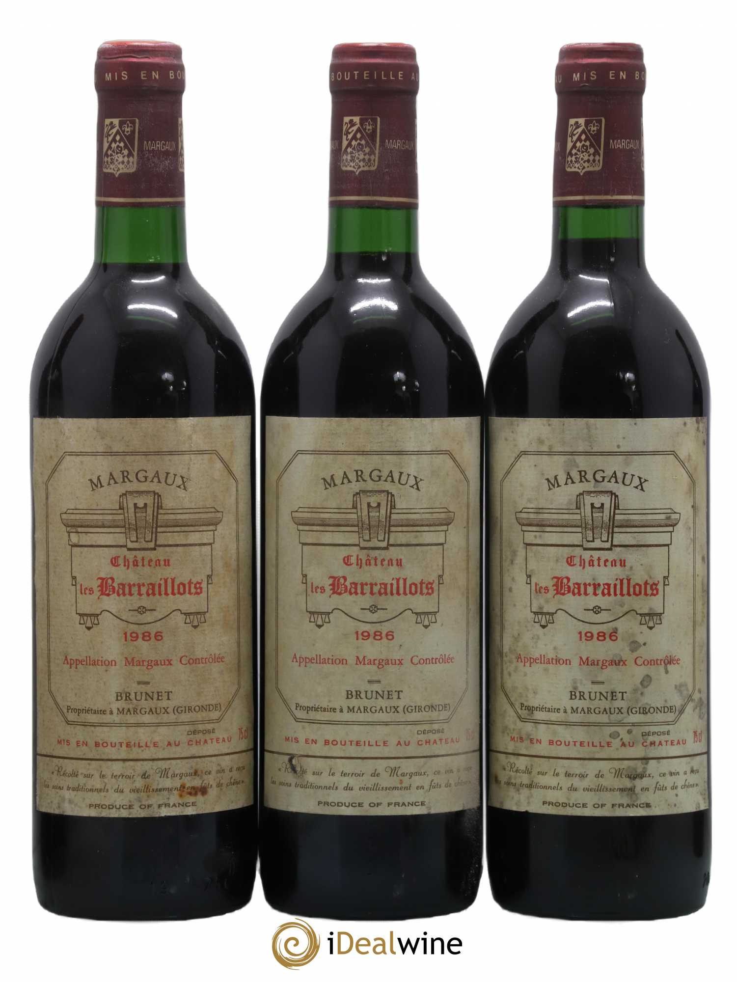 Bordeaux Margaux Château Baraillots 1986 - Posten von 5 Flaschen - 1