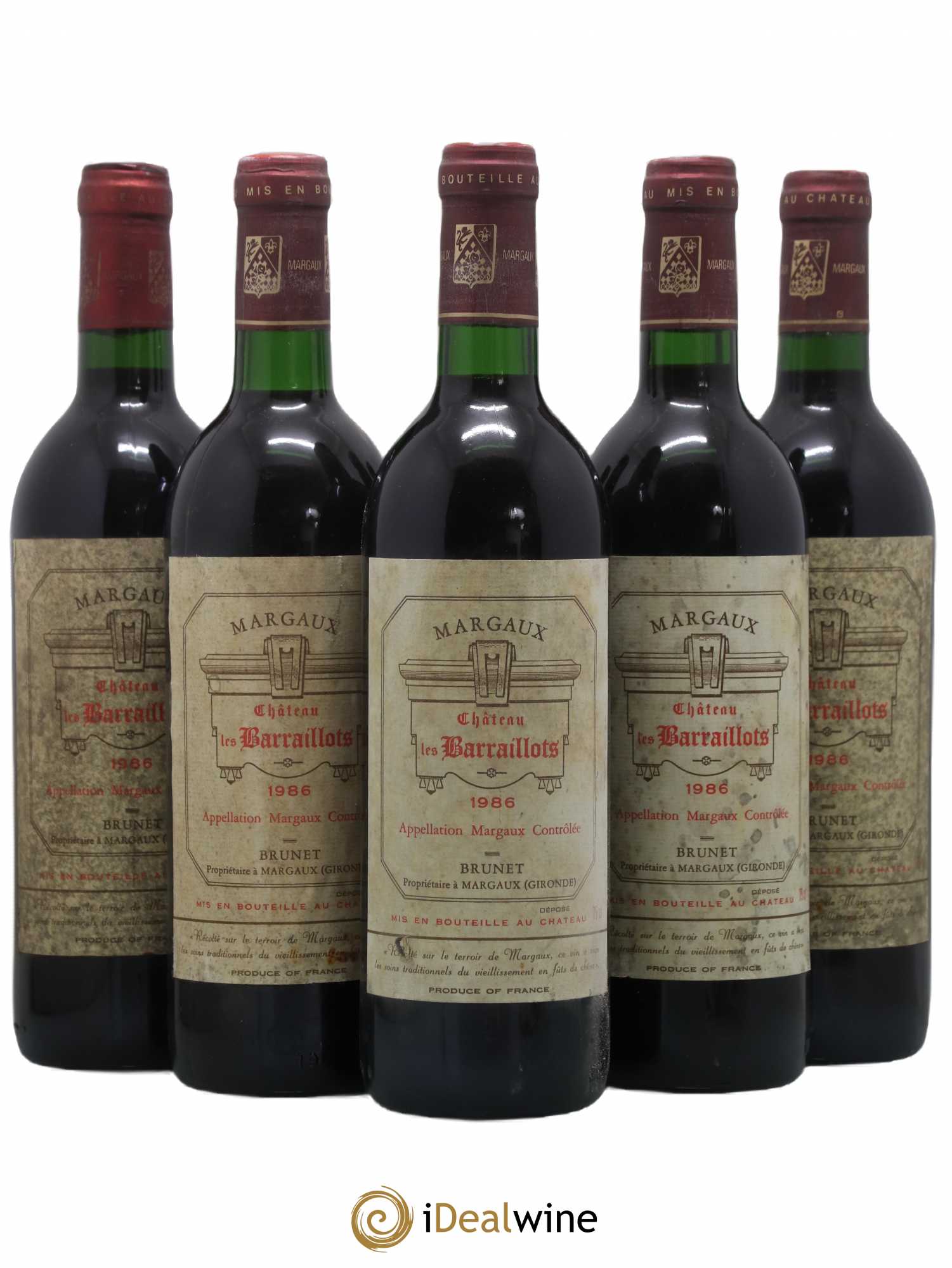 Bordeaux Margaux Château Baraillots 1986 - Posten von 5 Flaschen - 0