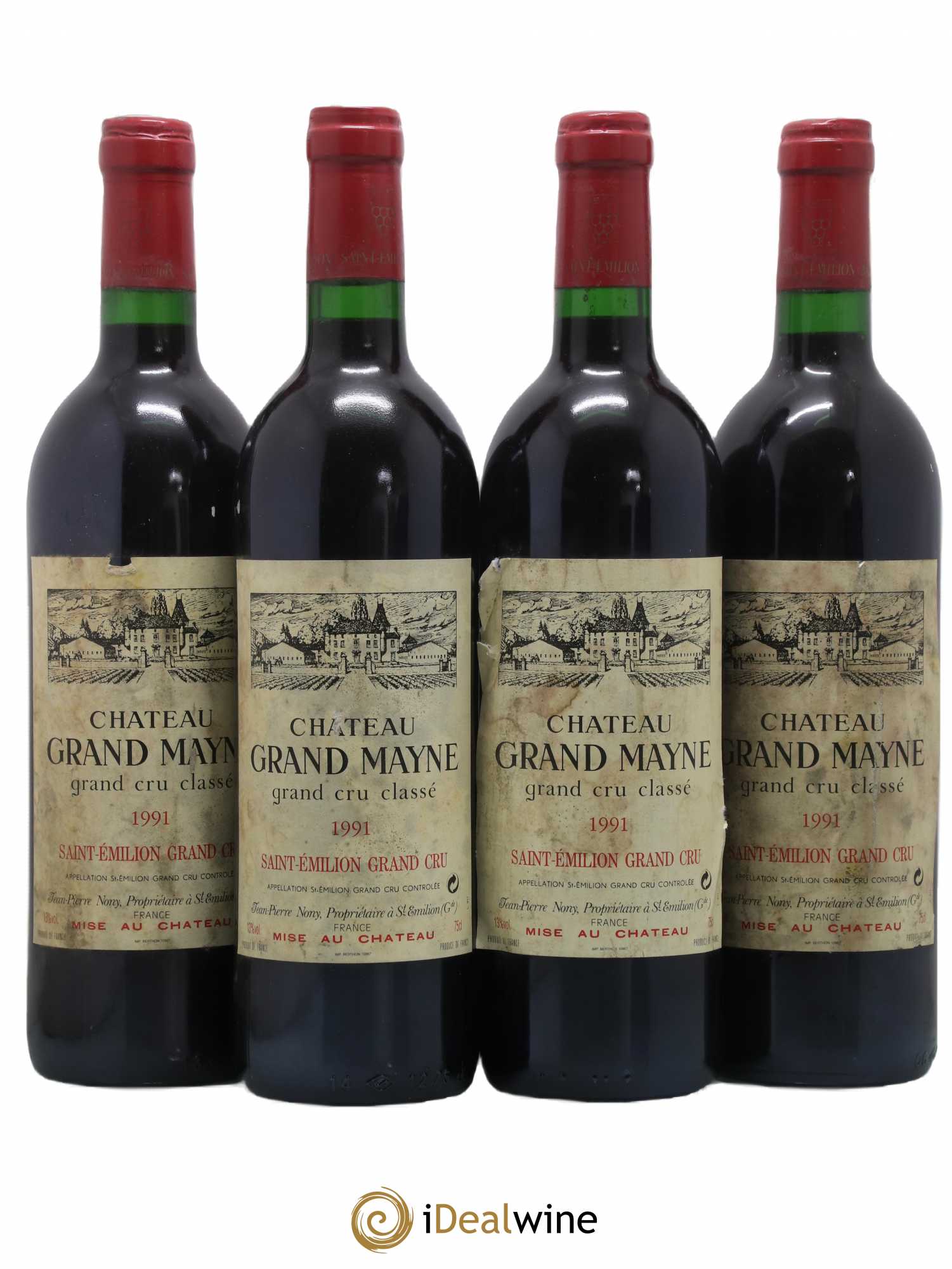 Château Grand Mayne Grand Cru Classé 1991 - Lot de 4 bouteilles - 0