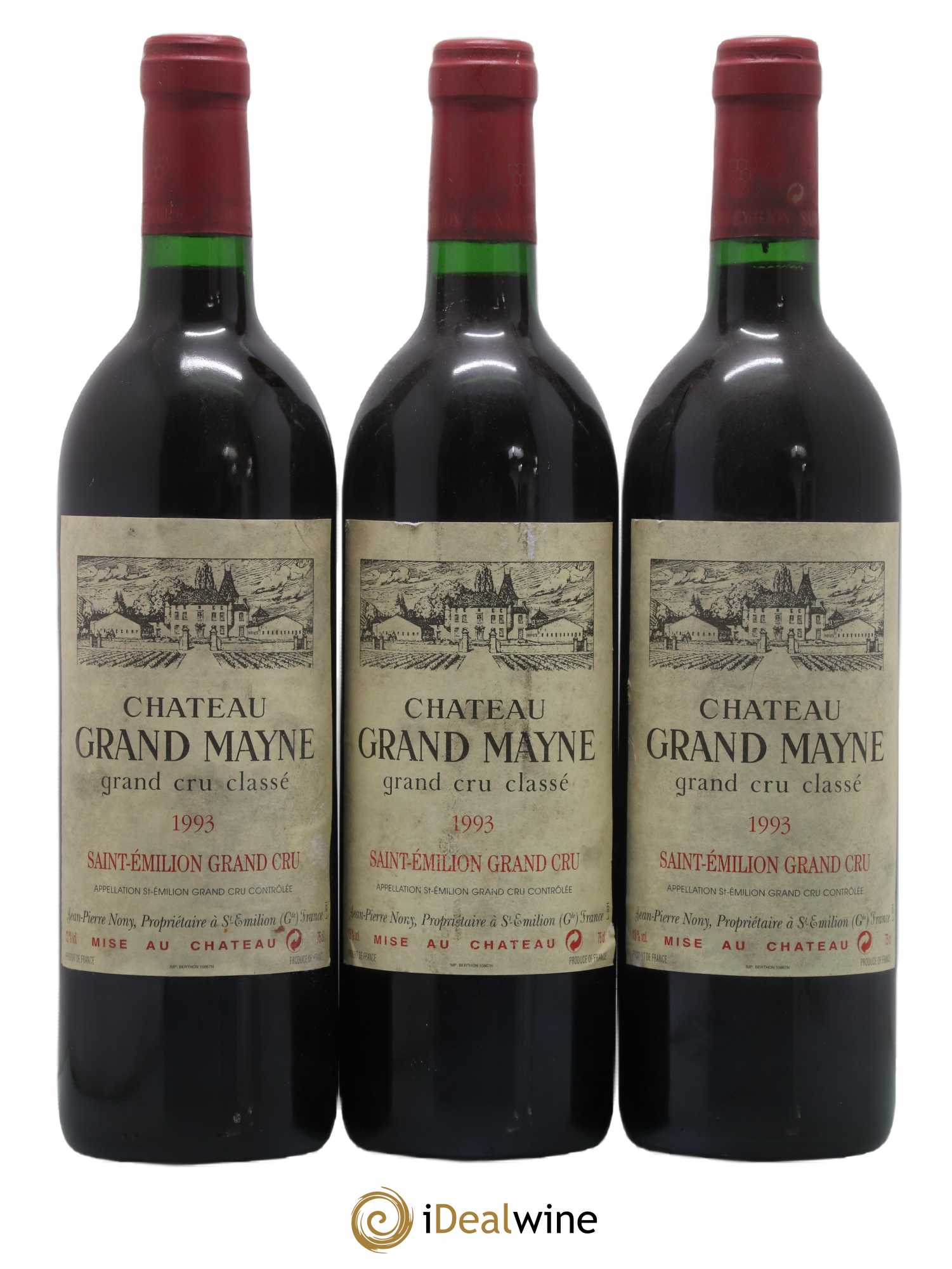 Château Grand Mayne Grand Cru Classé 1993 - Lot de 3 bouteilles - 0