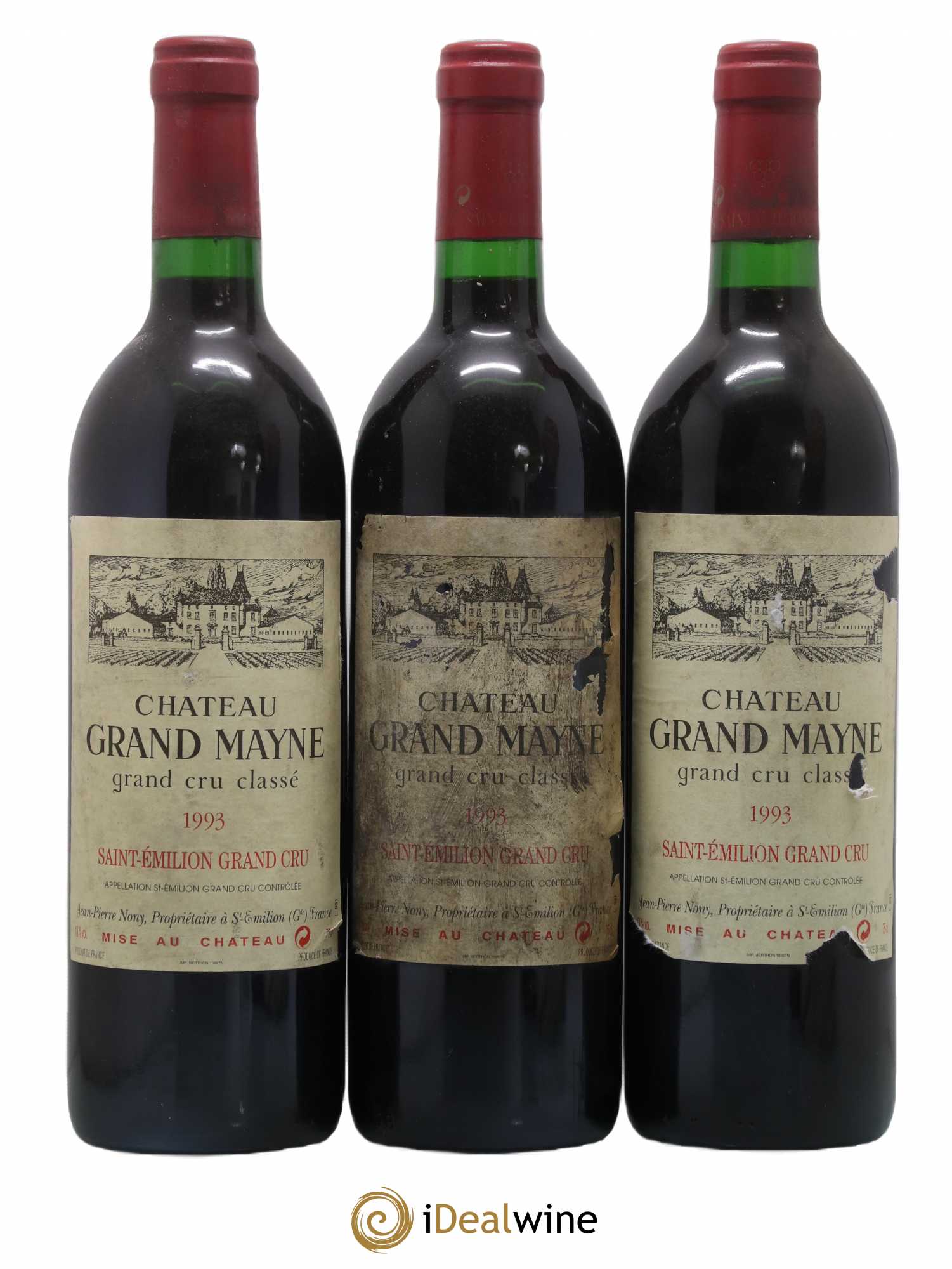 Château Grand Mayne Grand Cru Classé 1993 - Lot de 3 bouteilles - 0