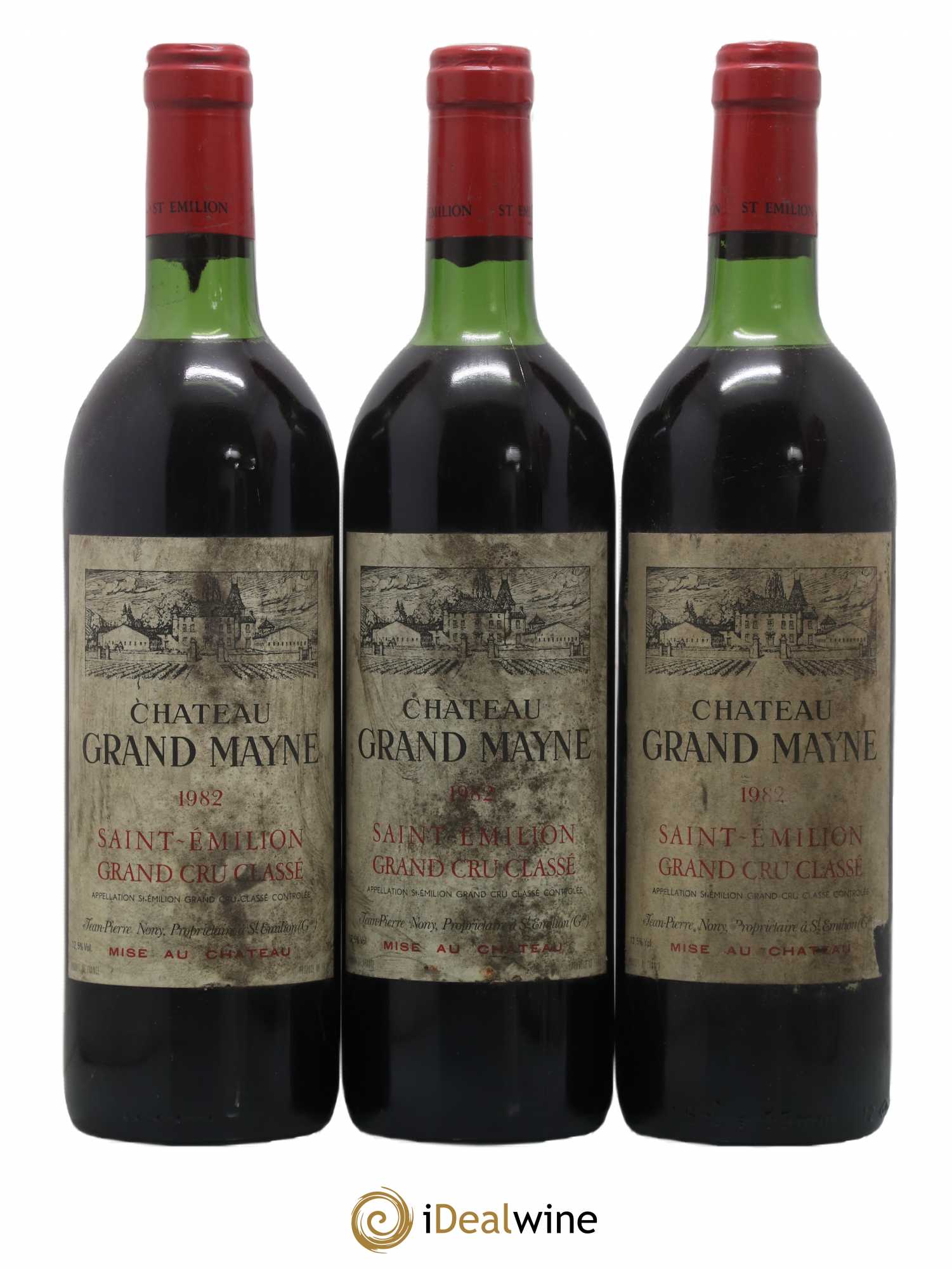 Château Grand Mayne Grand Cru Classé 1982 - Lot de 3 bouteilles - 0