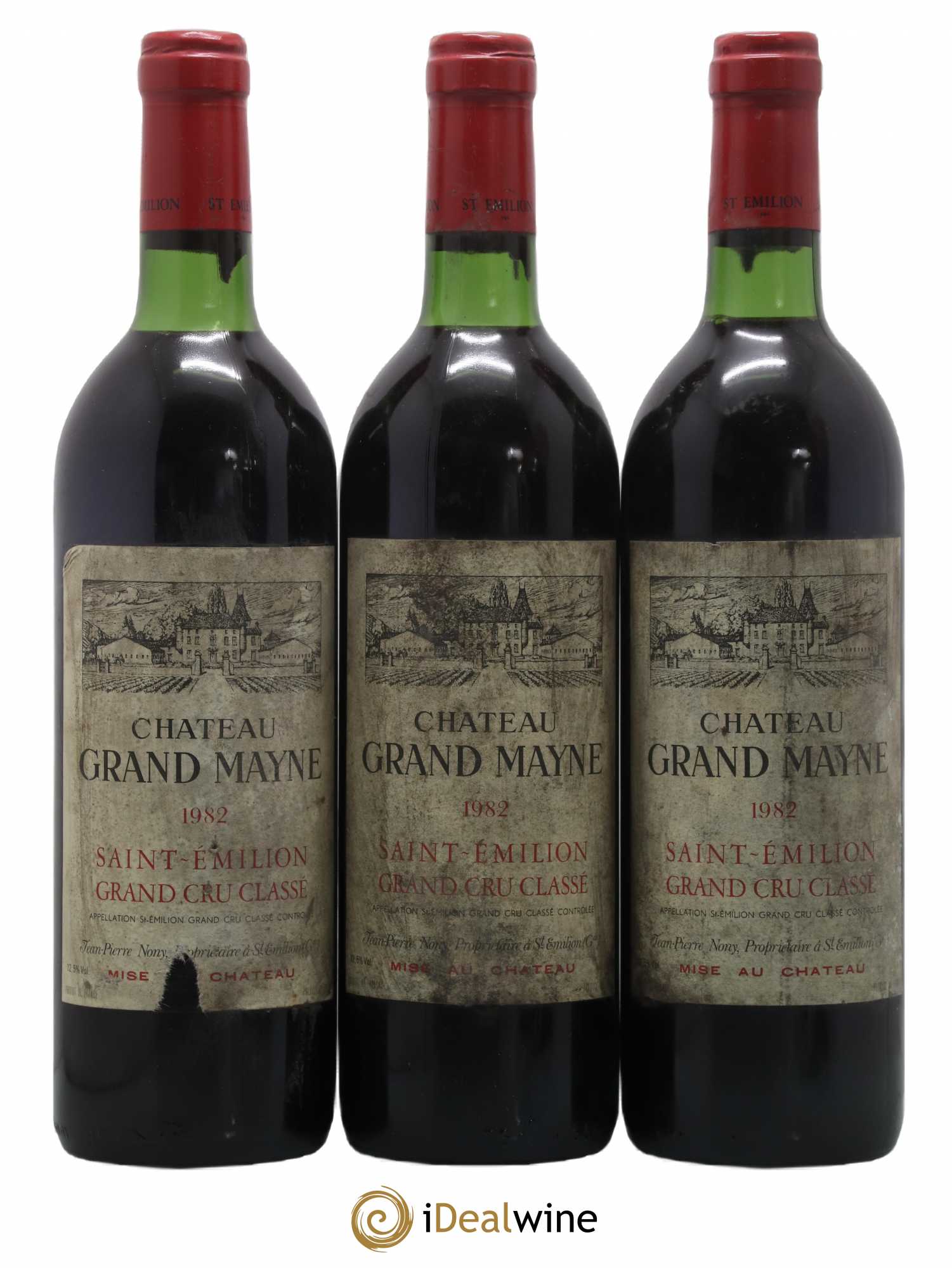Château Grand Mayne Grand Cru Classé 1982 - Lot de 3 bouteilles - 0