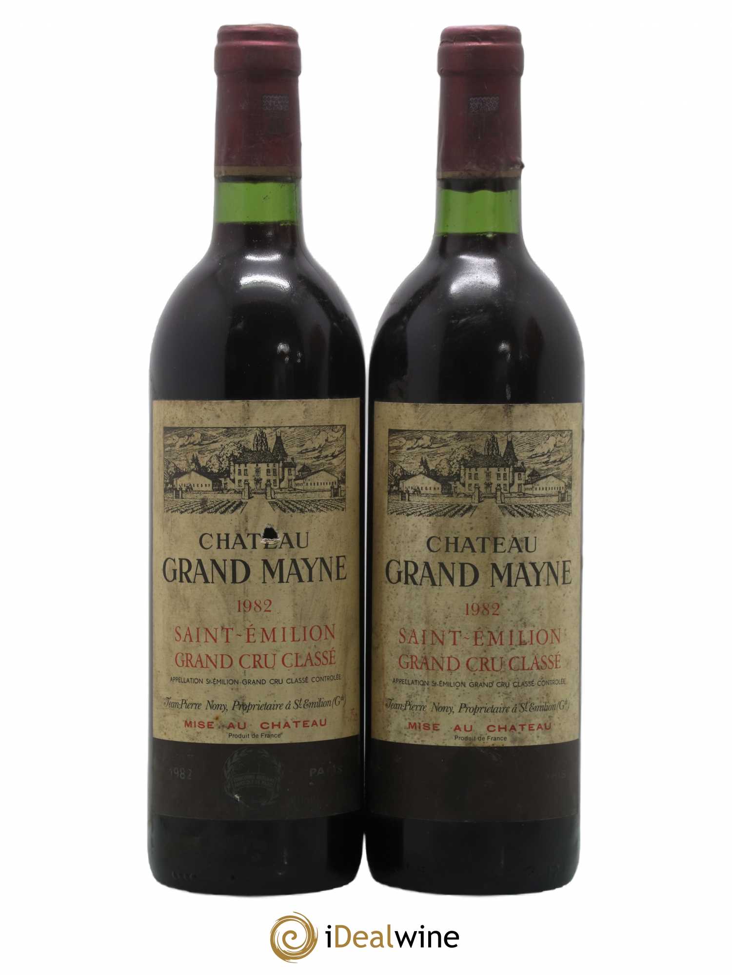 Château Grand Mayne Grand Cru Classé 1982 - Lot de 2 bouteilles - 0