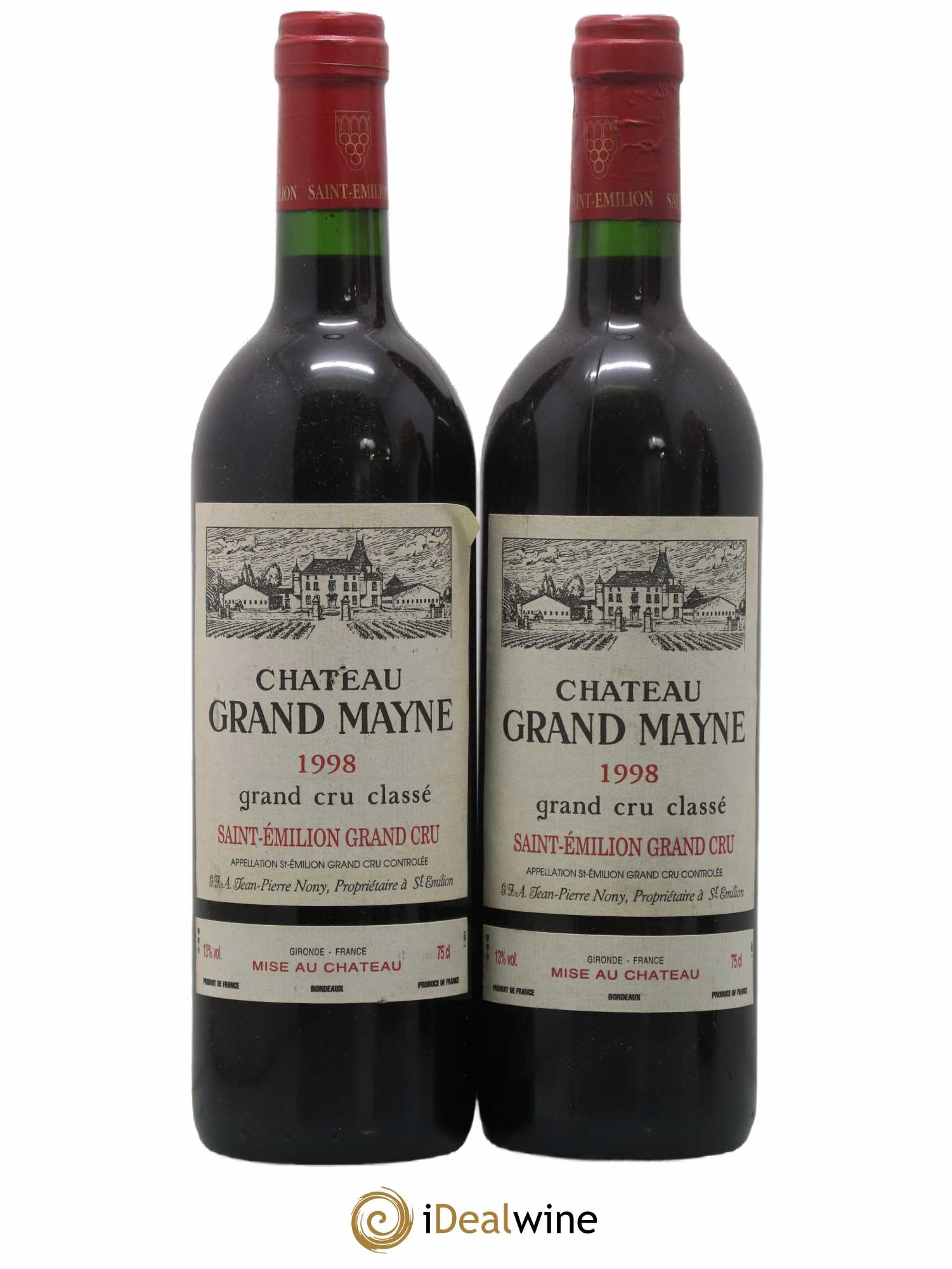 Château Grand Mayne Grand Cru Classé 1998 - Lot de 2 bouteilles - 0