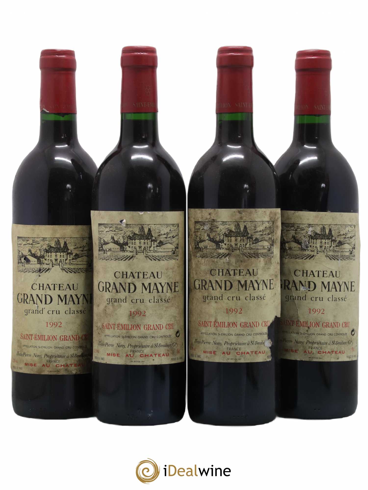 Château Grand Mayne Grand Cru Classé 1992 - Lot de 4 bouteilles - 0
