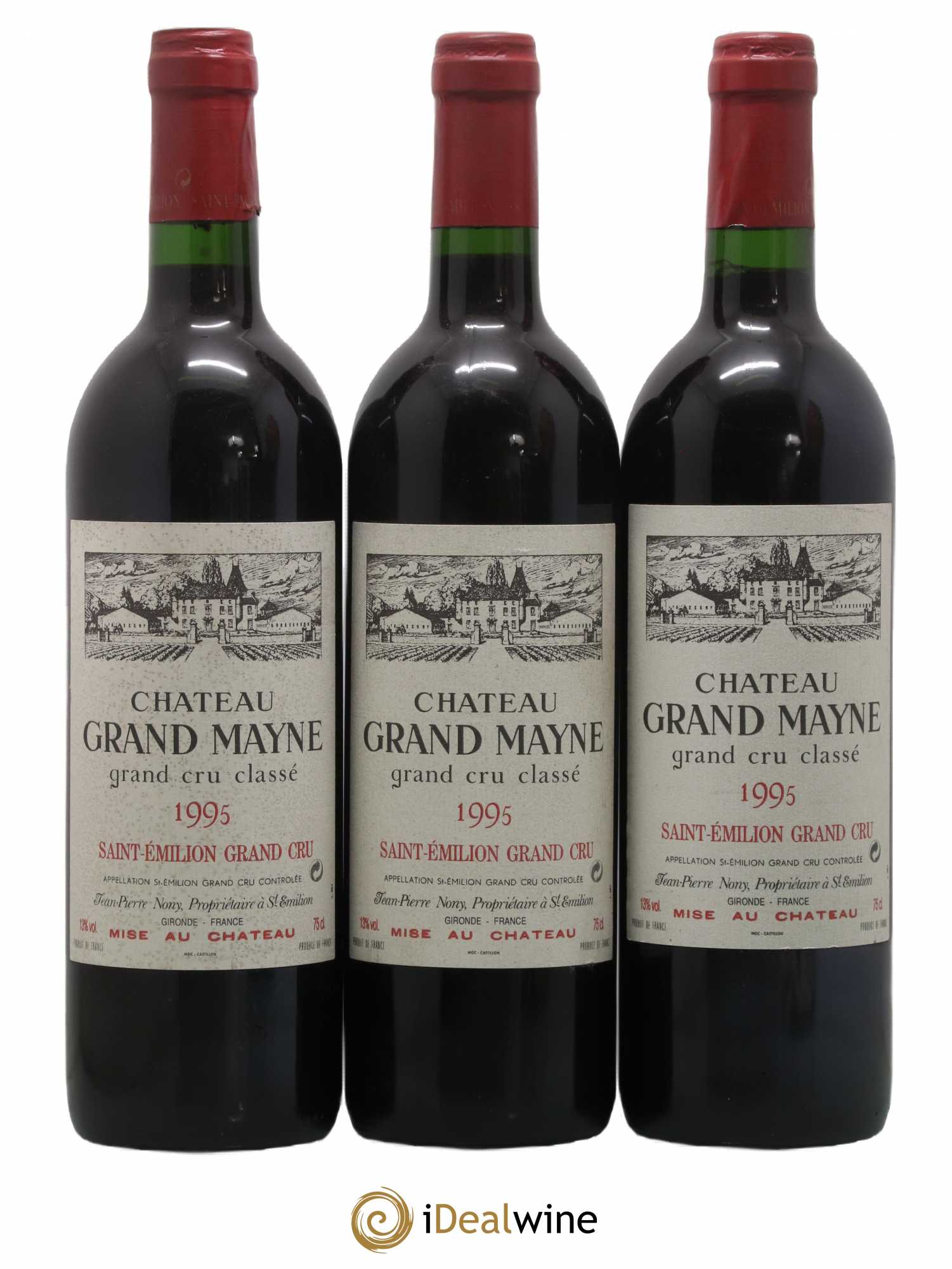 Château Grand Mayne Grand Cru Classé 1995 - Lot de 3 bouteilles - 0