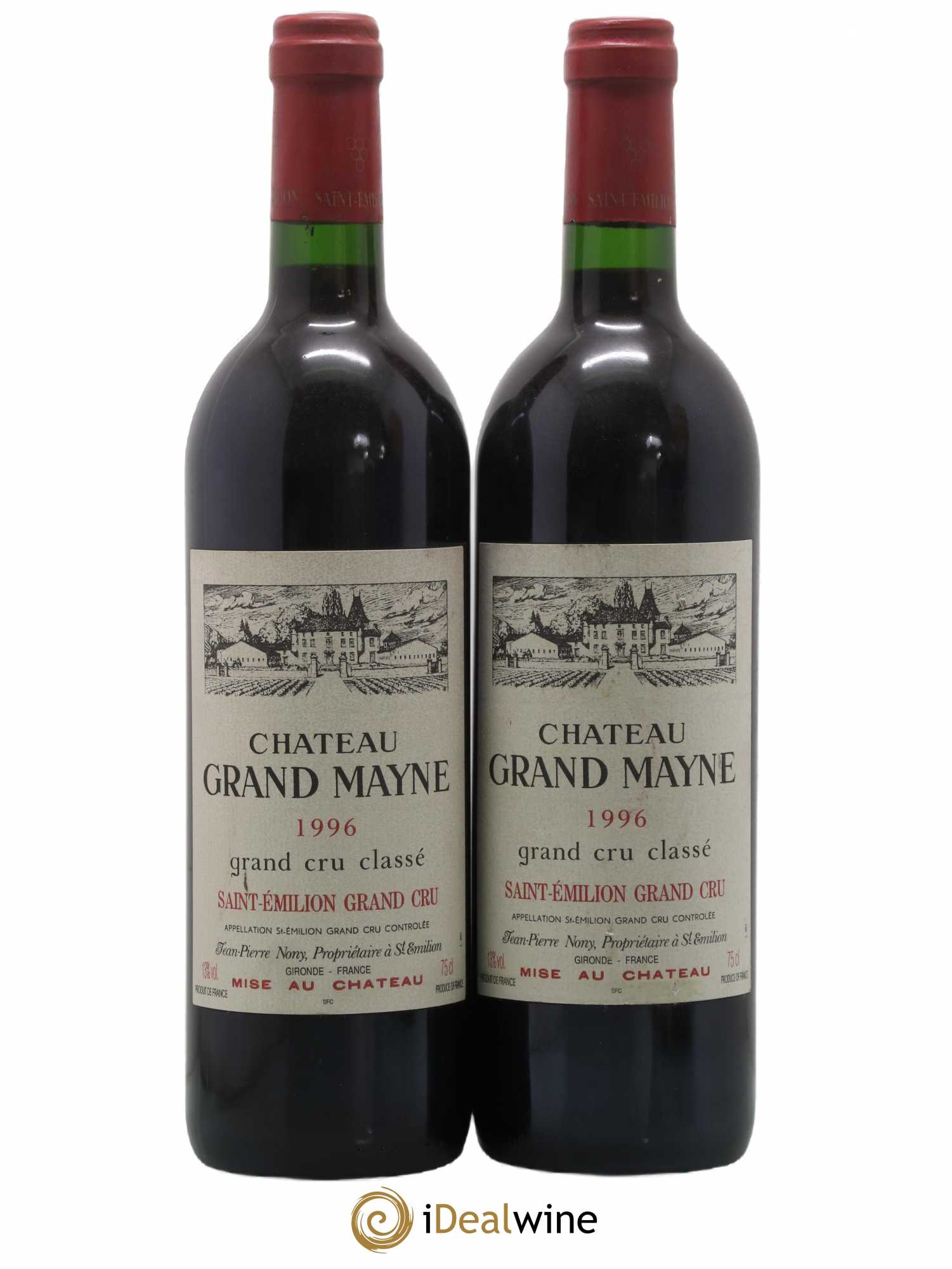 Château Grand Mayne Grand Cru Classé 1996 - Lot de 2 bouteilles - 0