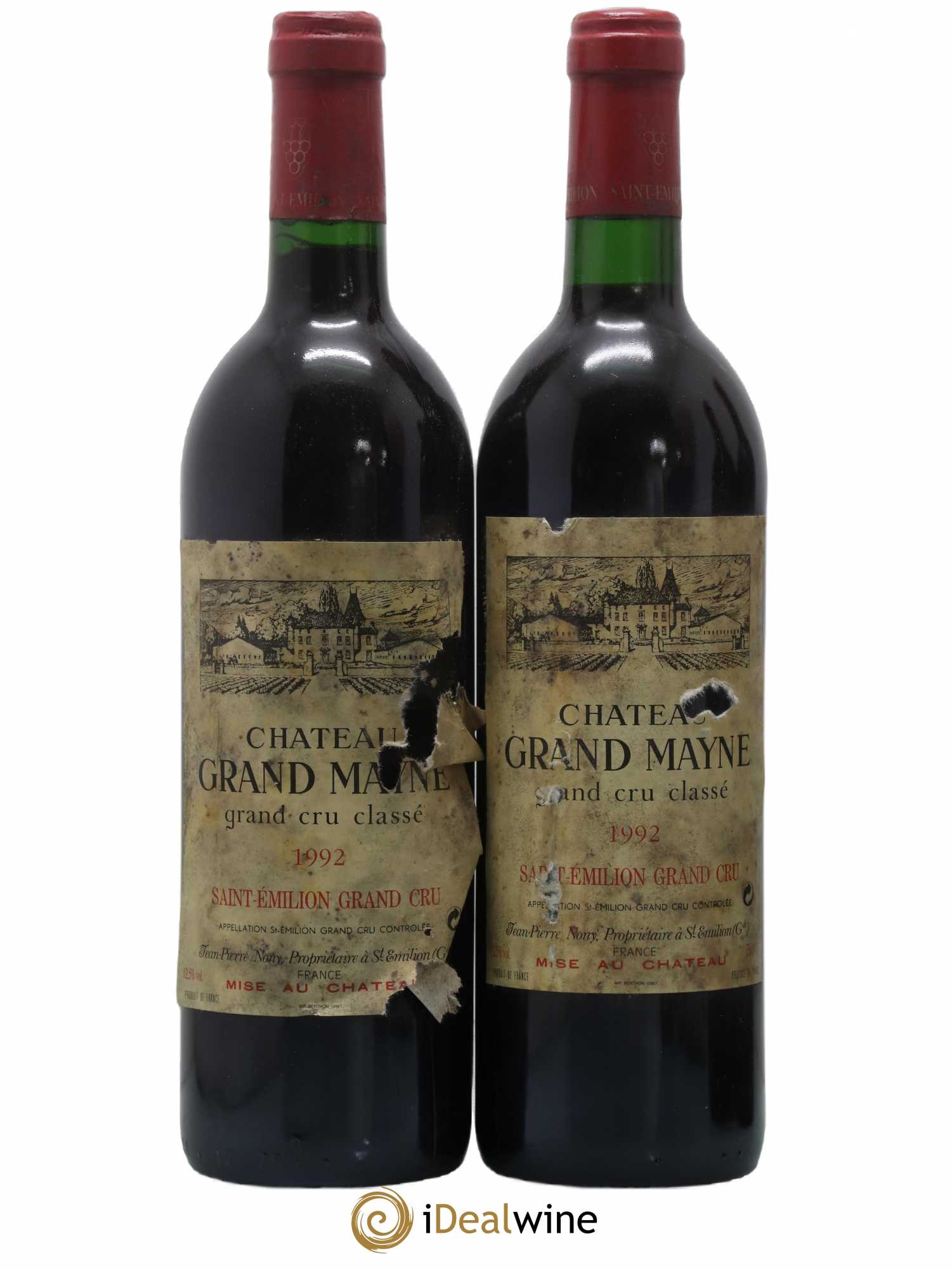 Château Grand Mayne Grand Cru Classé 1992 - Lot de 2 bouteilles - 0