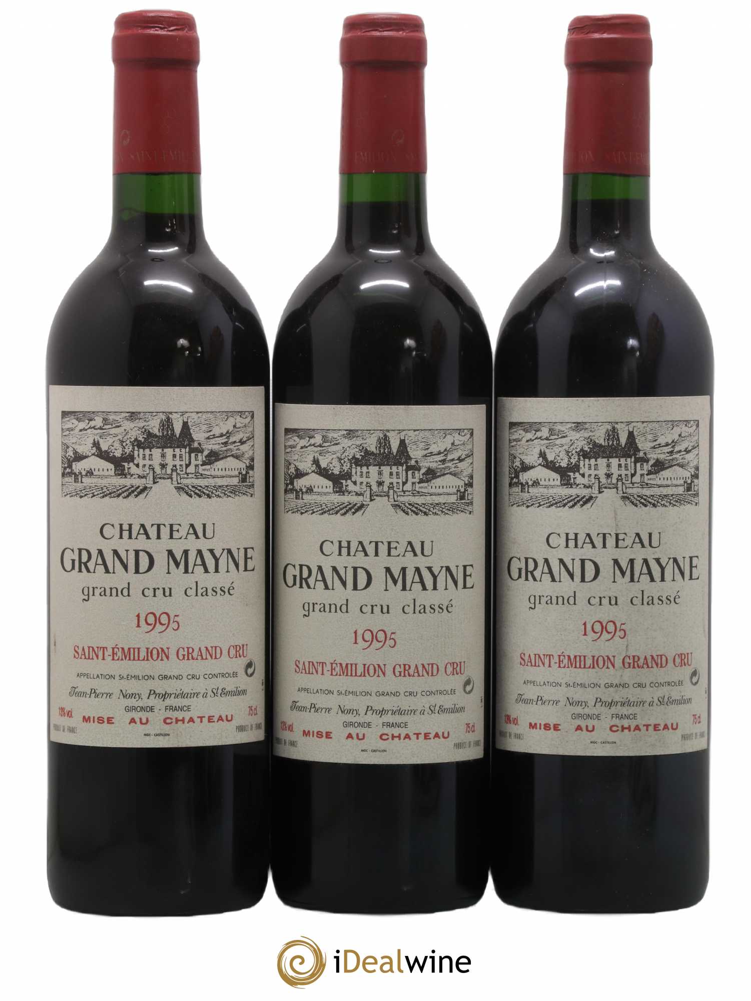 Château Grand Mayne Grand Cru Classé 1995 - Lot de 3 bouteilles - 0
