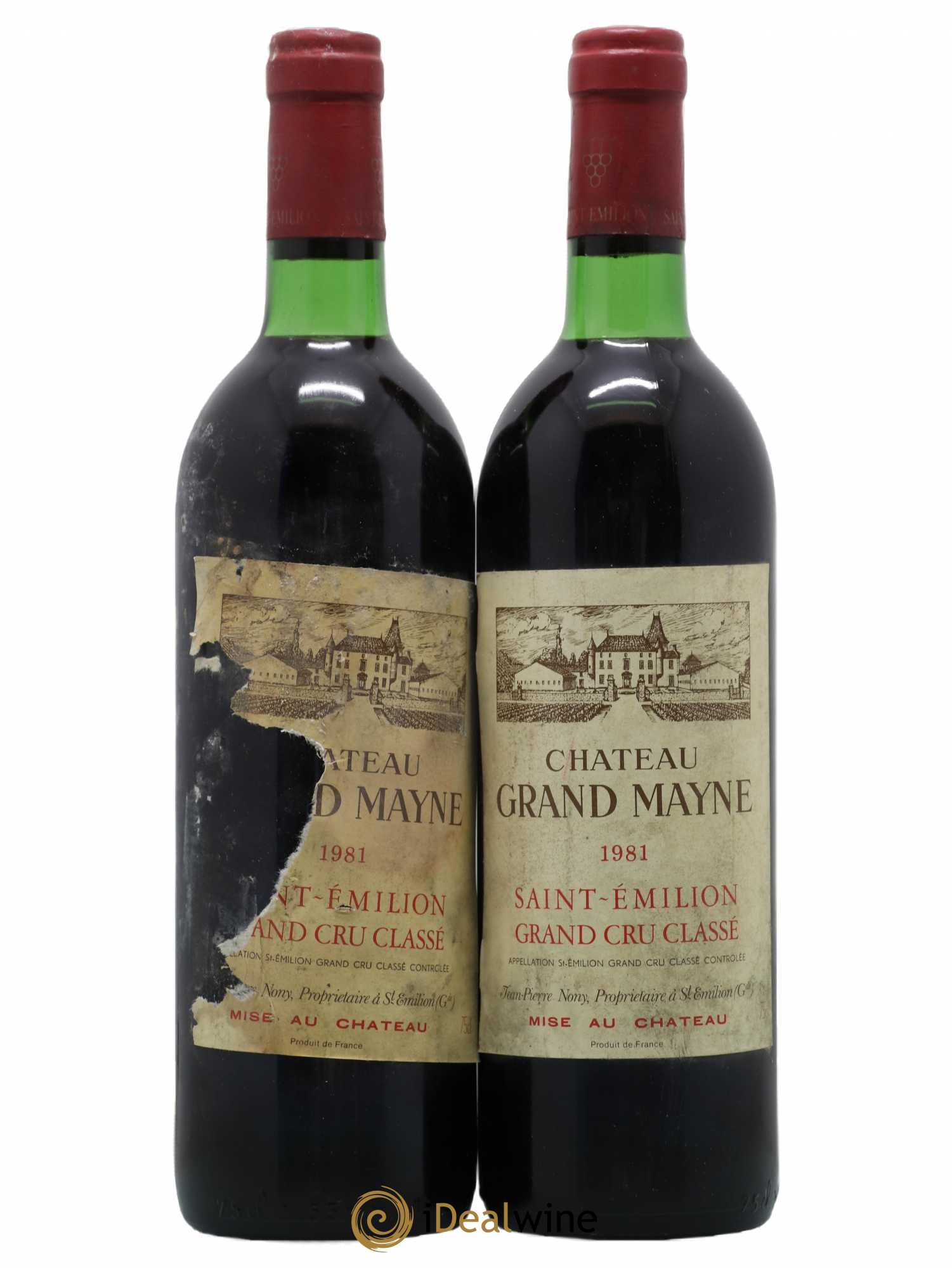 Château Grand Mayne Grand Cru Classé 1981 - Lot de 2 bouteilles - 0