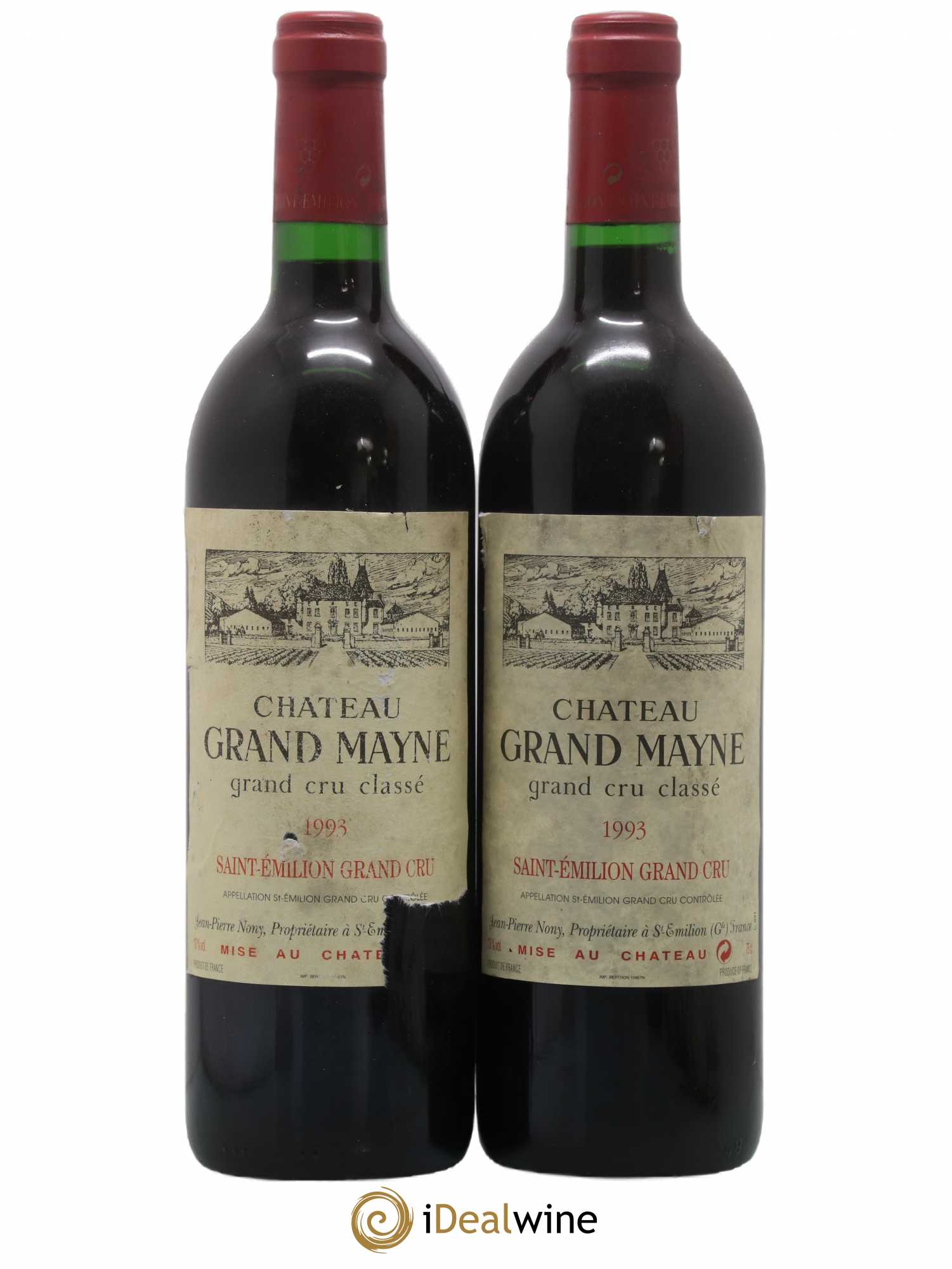 Château Grand Mayne Grand Cru Classé 1993 - Lot de 2 bouteilles - 0