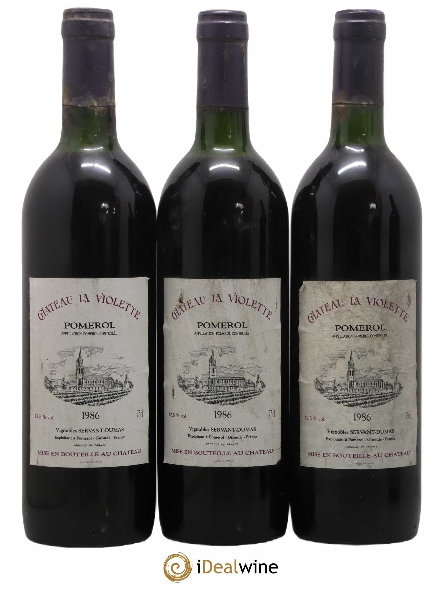 Château la Violette 1986 - Lot de 3 bouteilles - 0