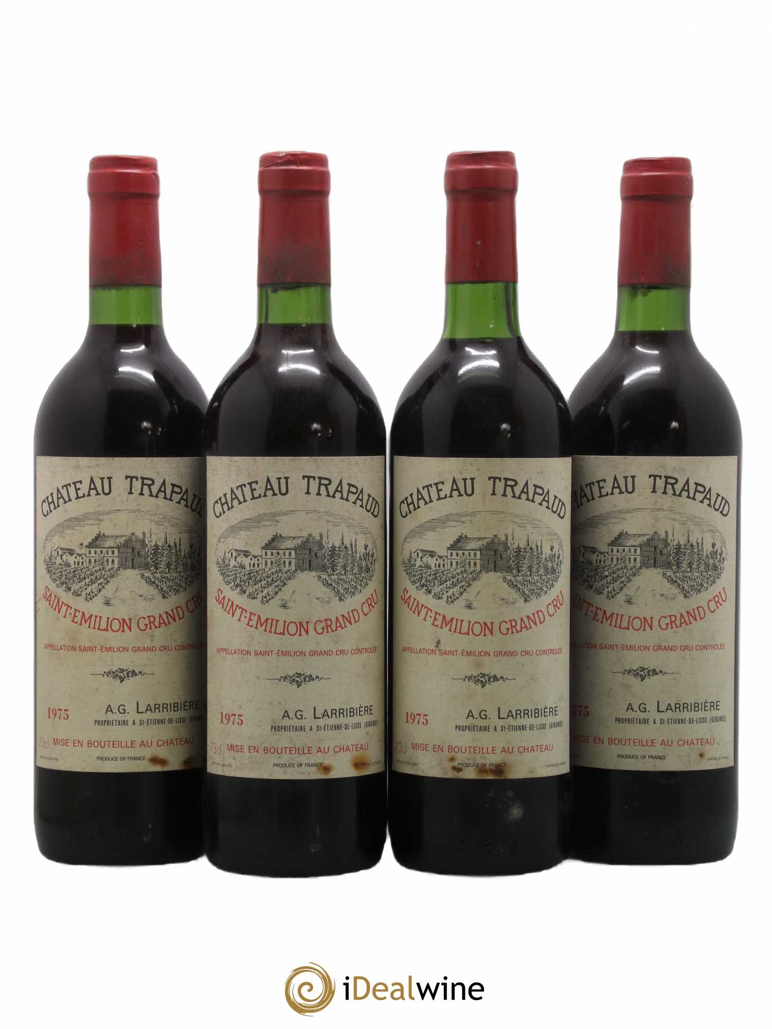 Saint-Émilion Grand Cru Trapaud 1975 - Lot de 4 bouteilles - 0
