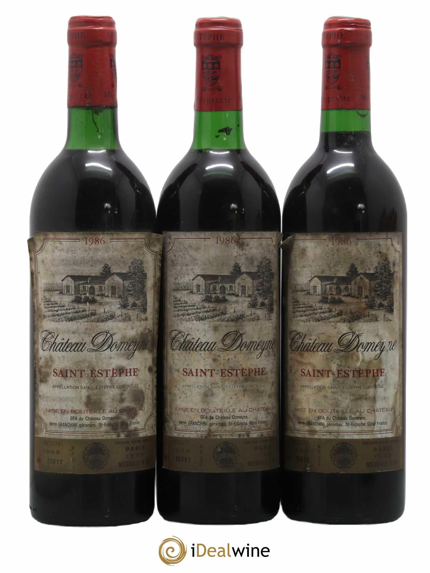 Château Domeyne Cru Bourgeois 1986 - Lot de 3 bouteilles - 0
