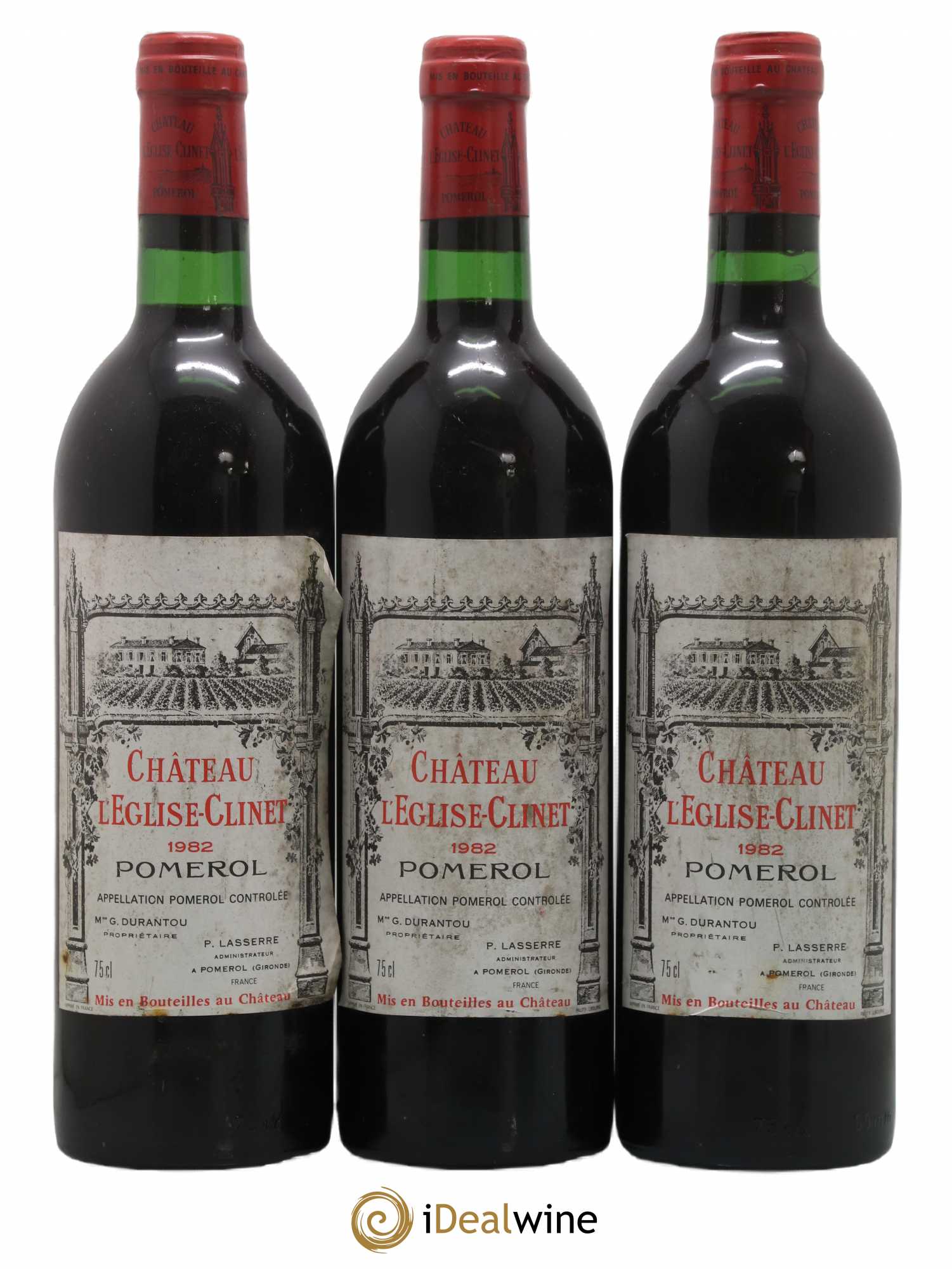 Château l' Église Clinet 1982 - Lot de 3 bouteilles - 0