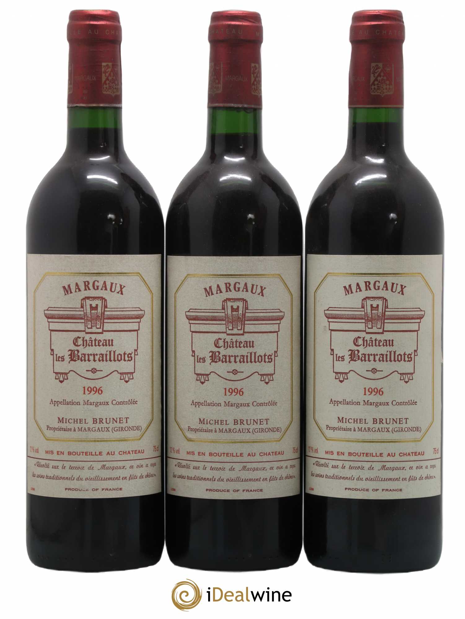 Bordeaux Margaux Château Baraillots 1996 - Posten von 3 Flaschen - 0
