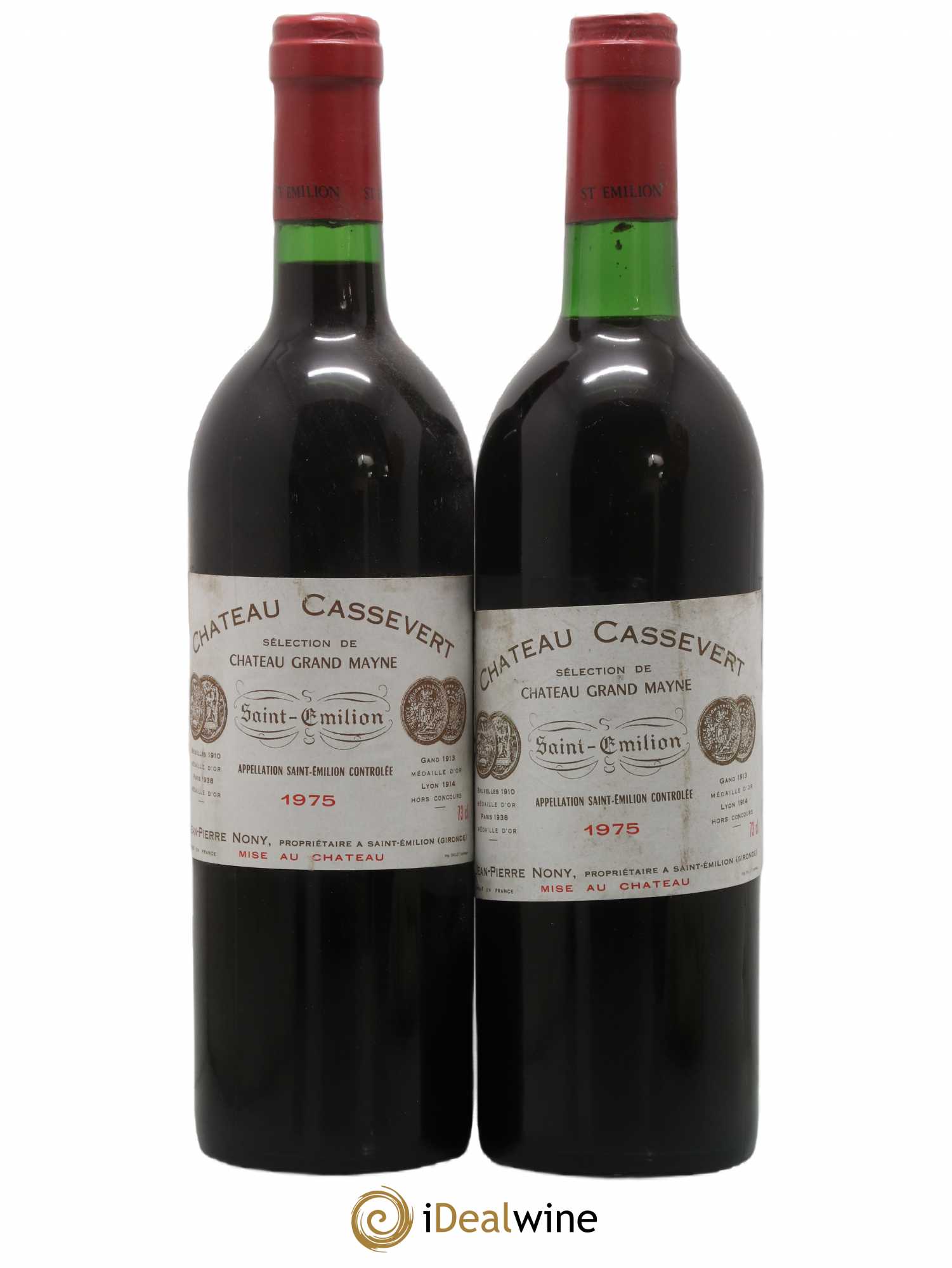 Saint-Émilion Grand Cru Cassevert 1975 - Lot de 2 bouteilles - 0
