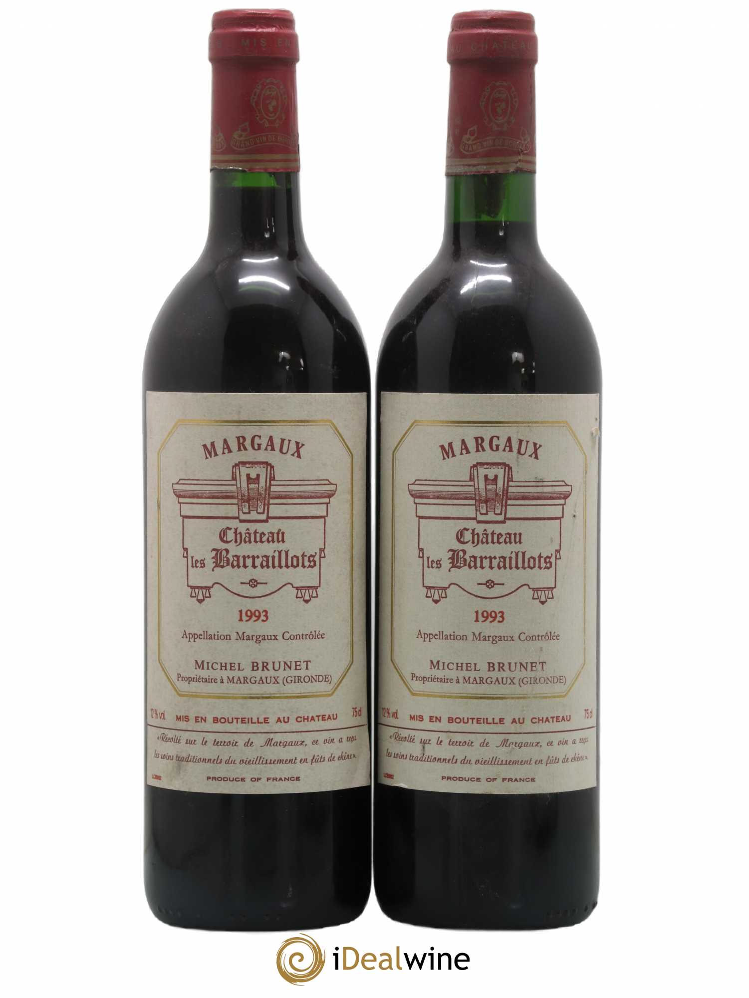 Bordeaux Margaux Château Baraillots 1993 - Posten von 2 Flaschen - 0