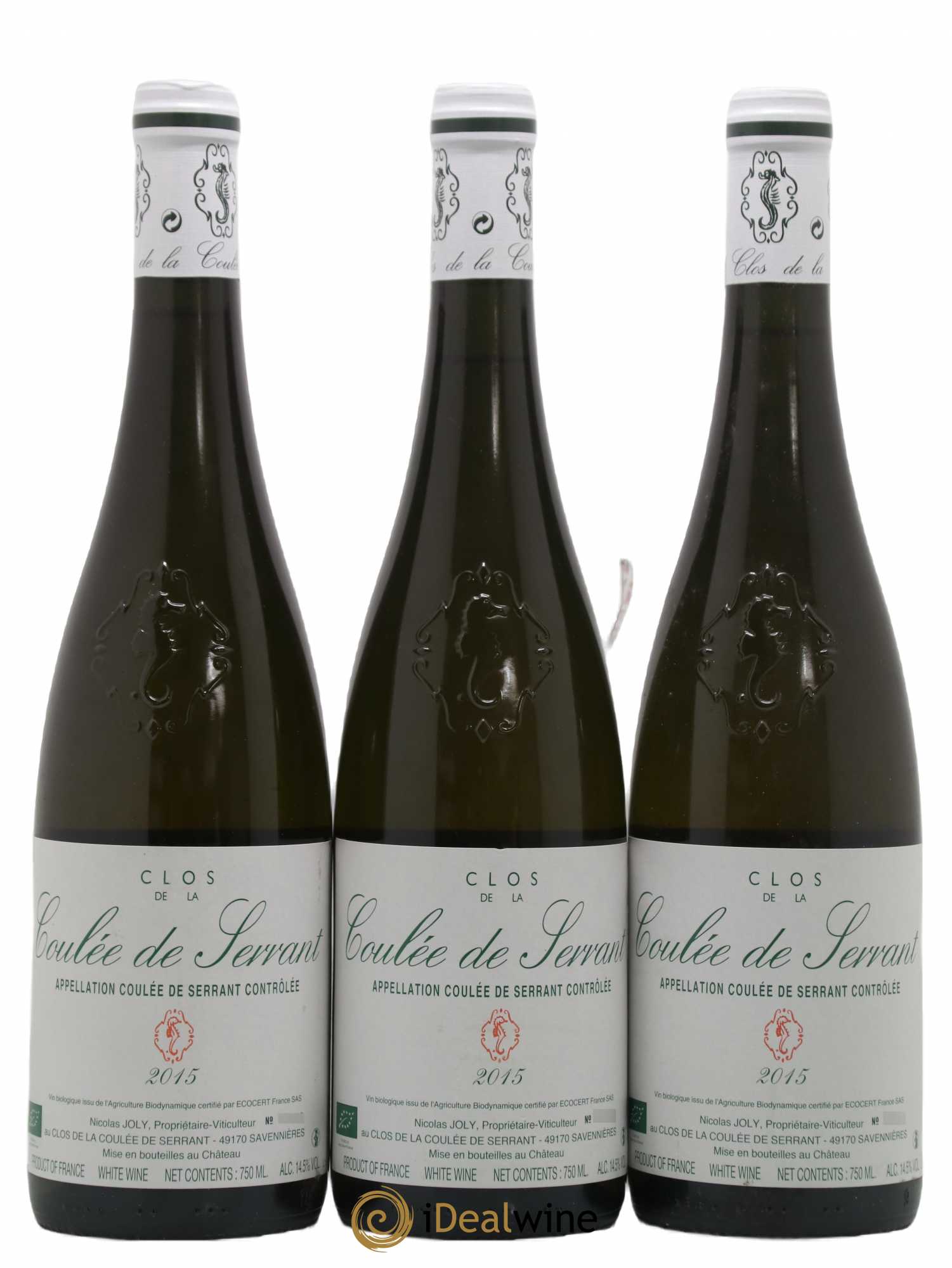 Savennières Clos de la Coulée de Serrant Vignobles de la Coulée de Serrant - Nicolas Joly 2015 - Lot de 3 bouteilles - 0