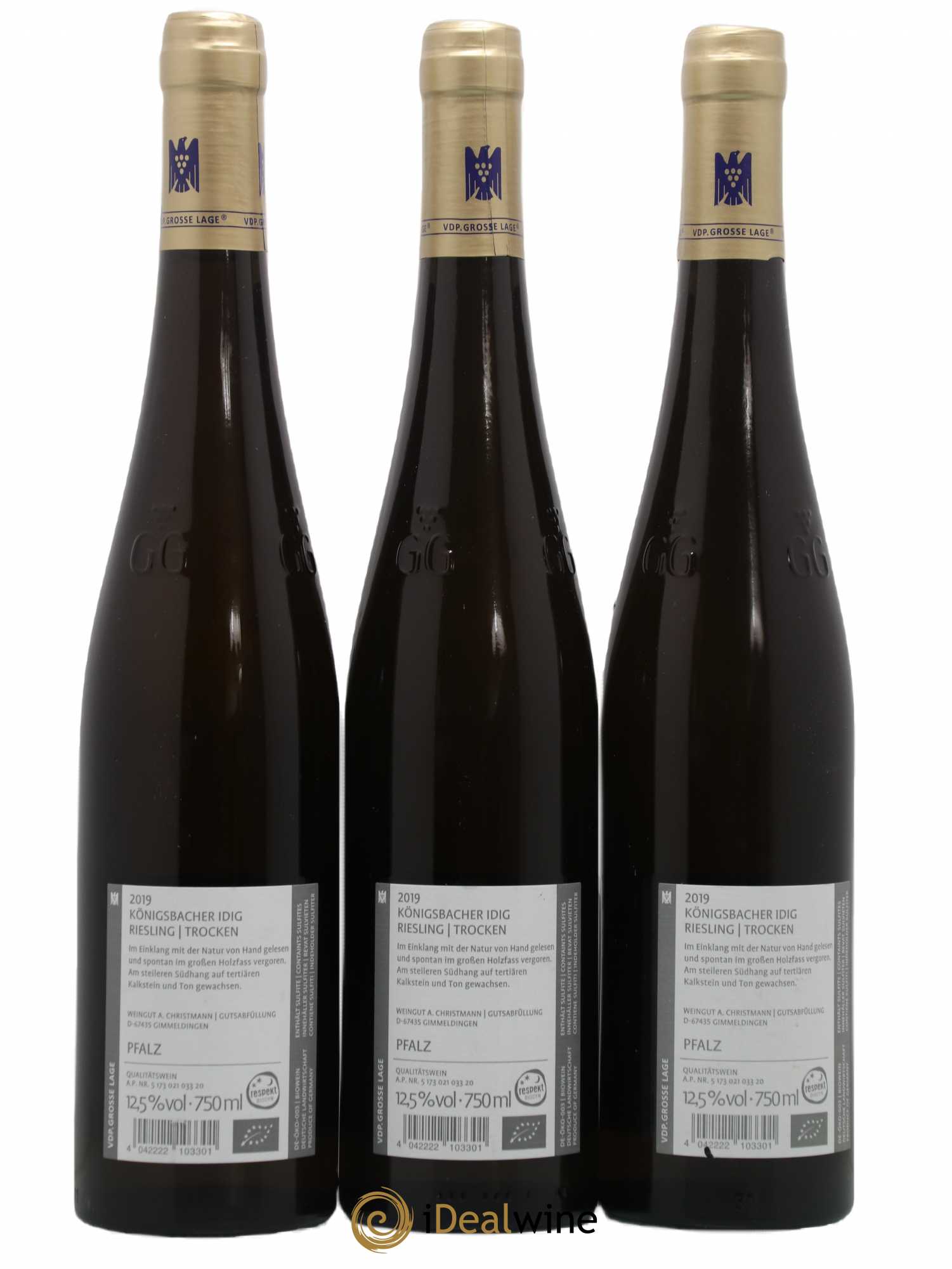 Allemagne Pfalz Konigsbacher Idig Riesling Trocken A.Christmann 2019 - Posten von 3 Flaschen - 1