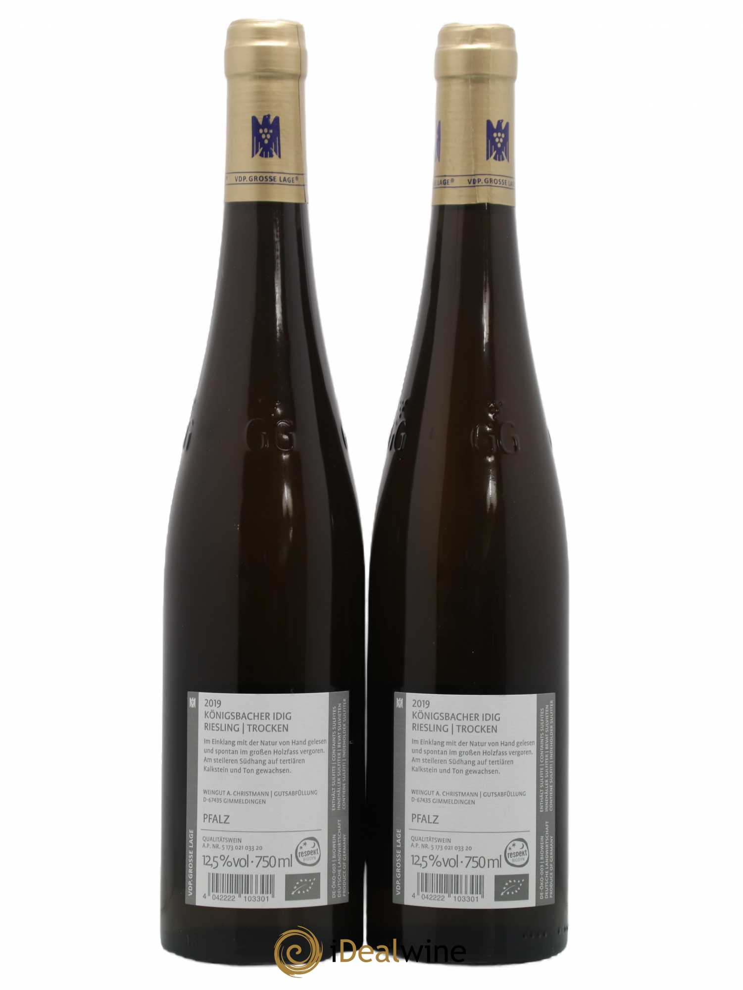 Allemagne Pfalz Konigsbacher Idig Riesling Trocken A.Christmann 2019 - Posten von 2 Flaschen - 1