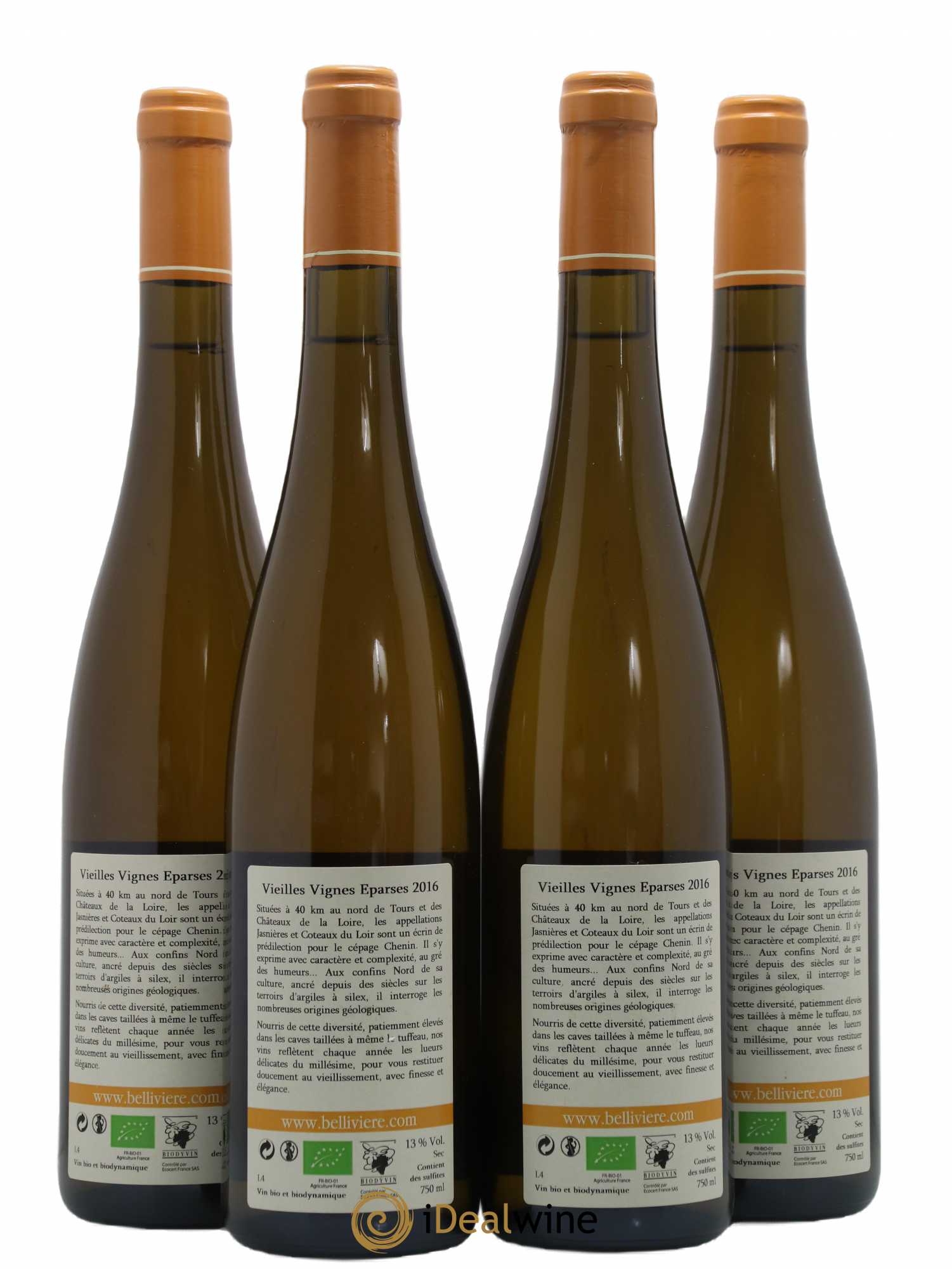Coteaux du Loir Vieilles Vignes Eparses Domaine de Bellivière 2016 - Lot de 4 bouteilles - 1